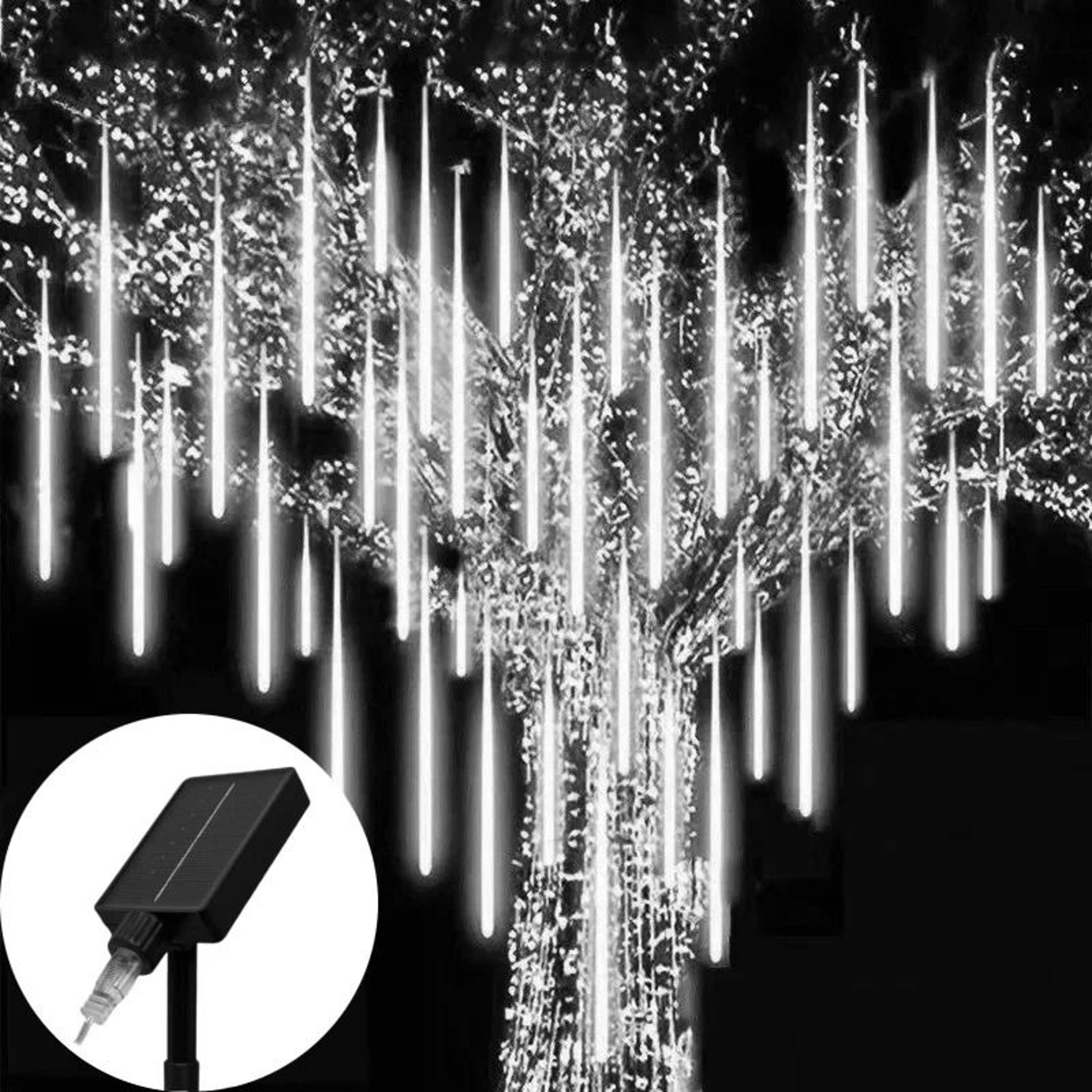 Solar Meteor Shower Rain Lights 8 Tubes Waterproof LED Falling Rain String Lamp For Outdoor Garden  0