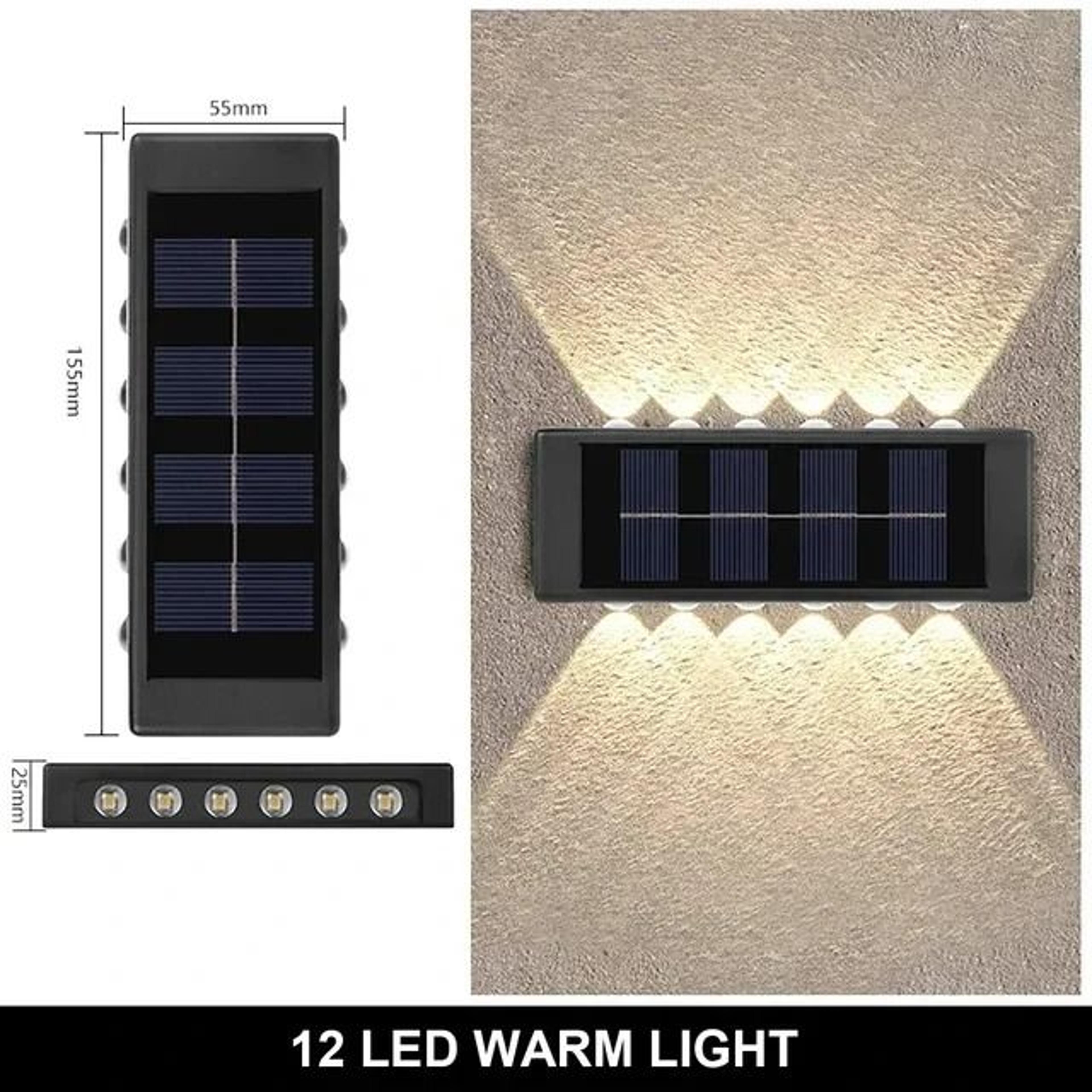 2 To 12 LED Solar Outdoor Wall Light Waterproof Down Luminous Lamp For Garden Balustrade Patio Deco 9