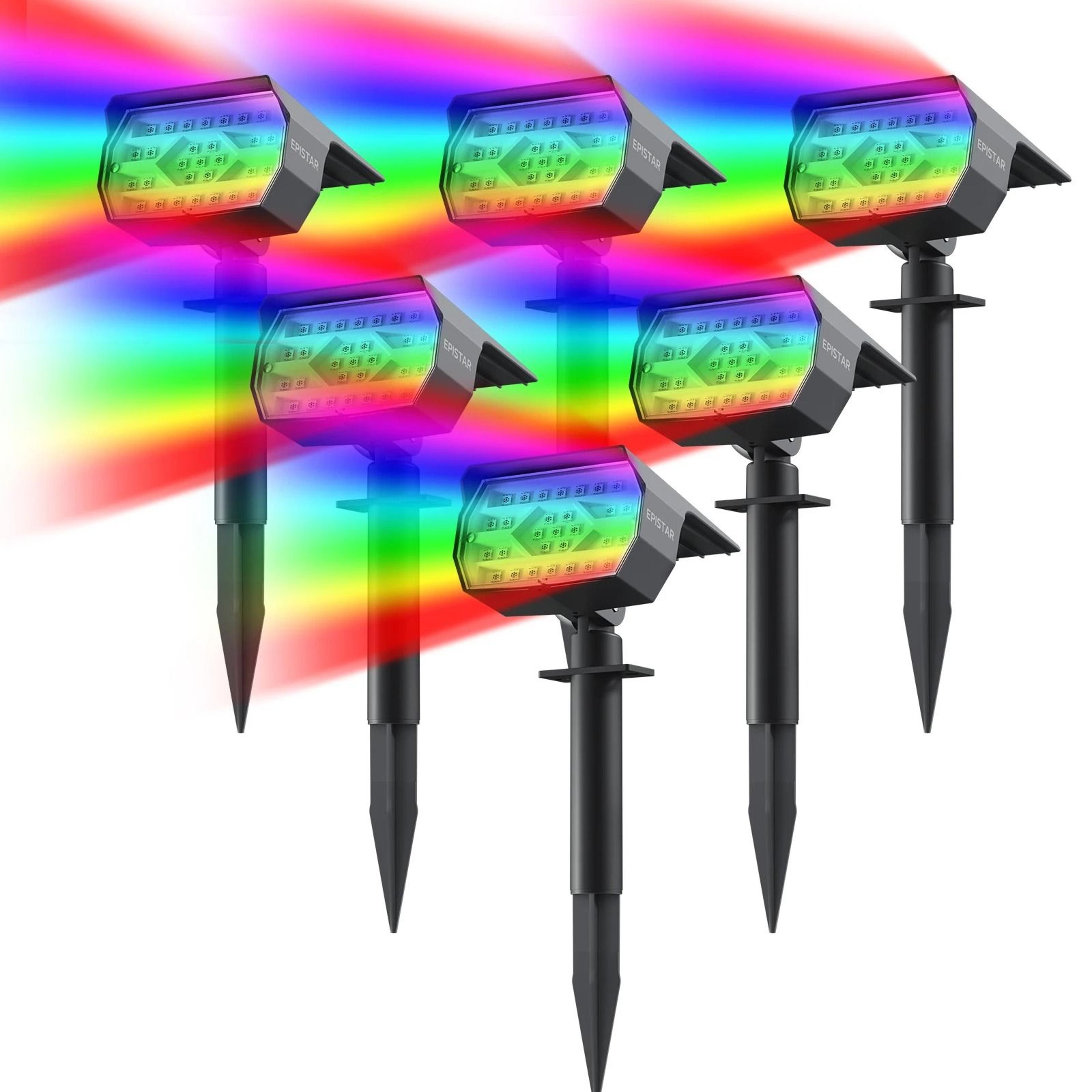 29 led rgb solar spotlight 7 color changing christmas outdoor landscape light ip67 waterproof for garden patio yard