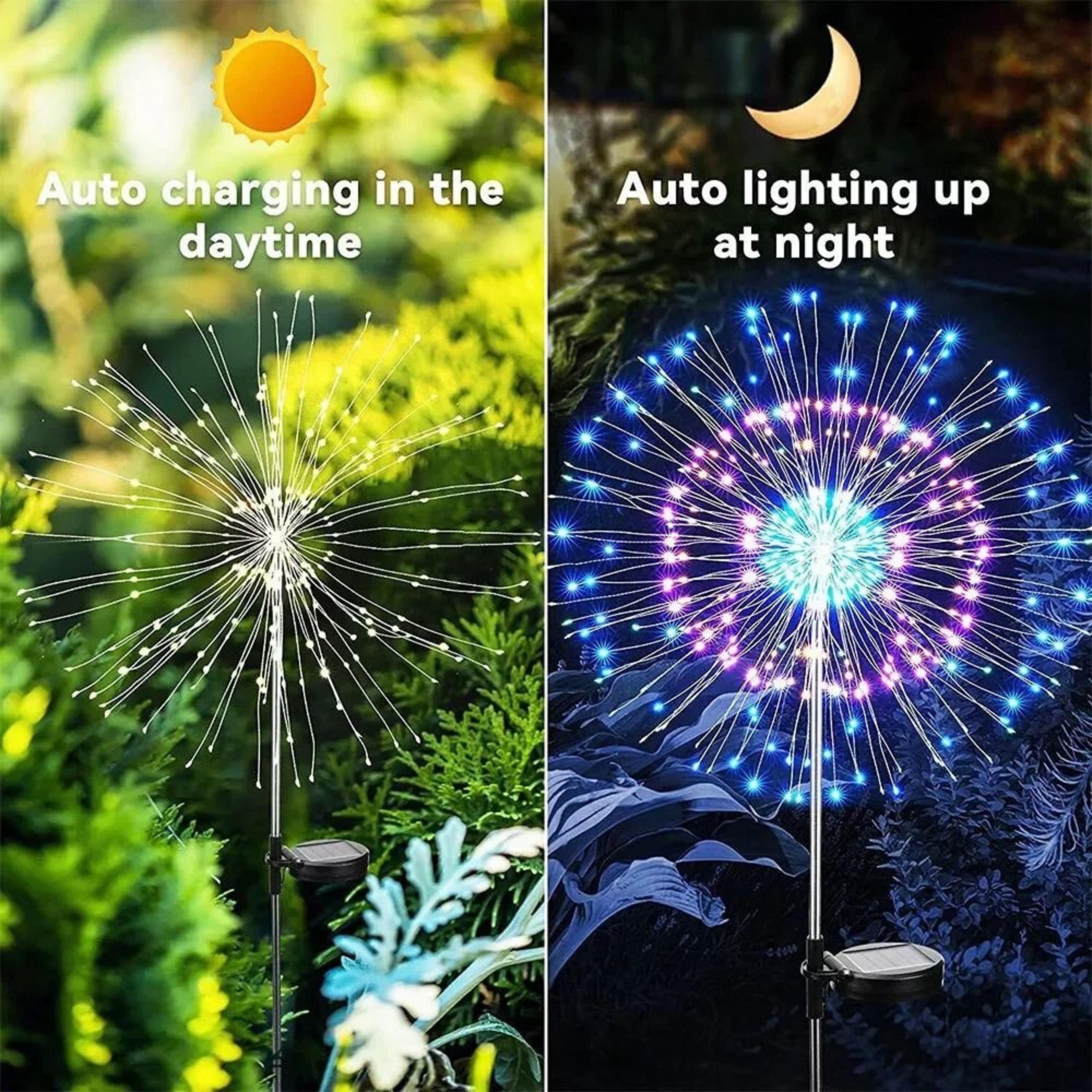 200 LED Outdoor Solar Grass Globe Dandelion Lamp Waterproof Landscape Stake Light For Garden Lawn 2