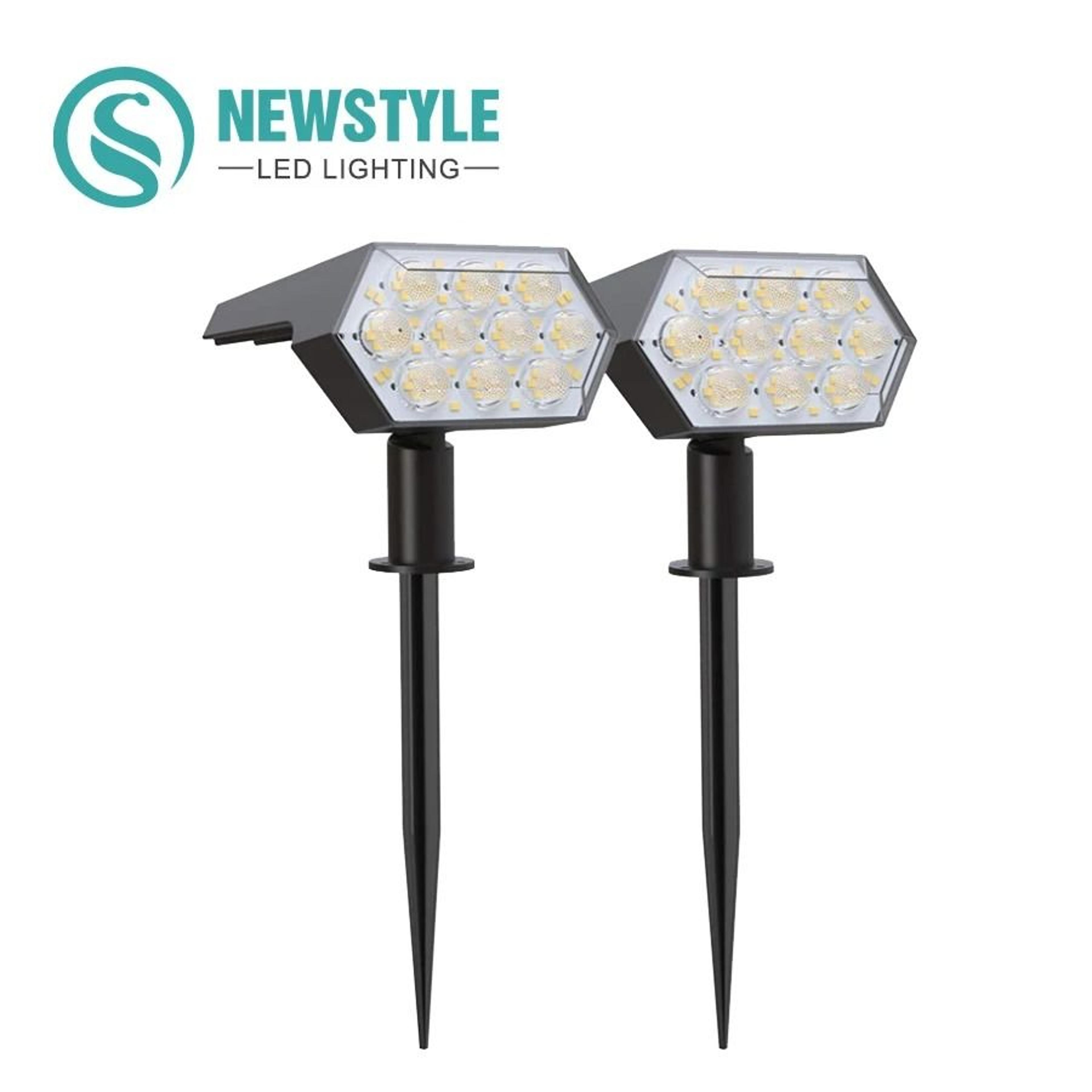 108 Or 92 LED Solar Landscape Spotlights Waterproof IP65 Warm White Adjustable Garden Light 0