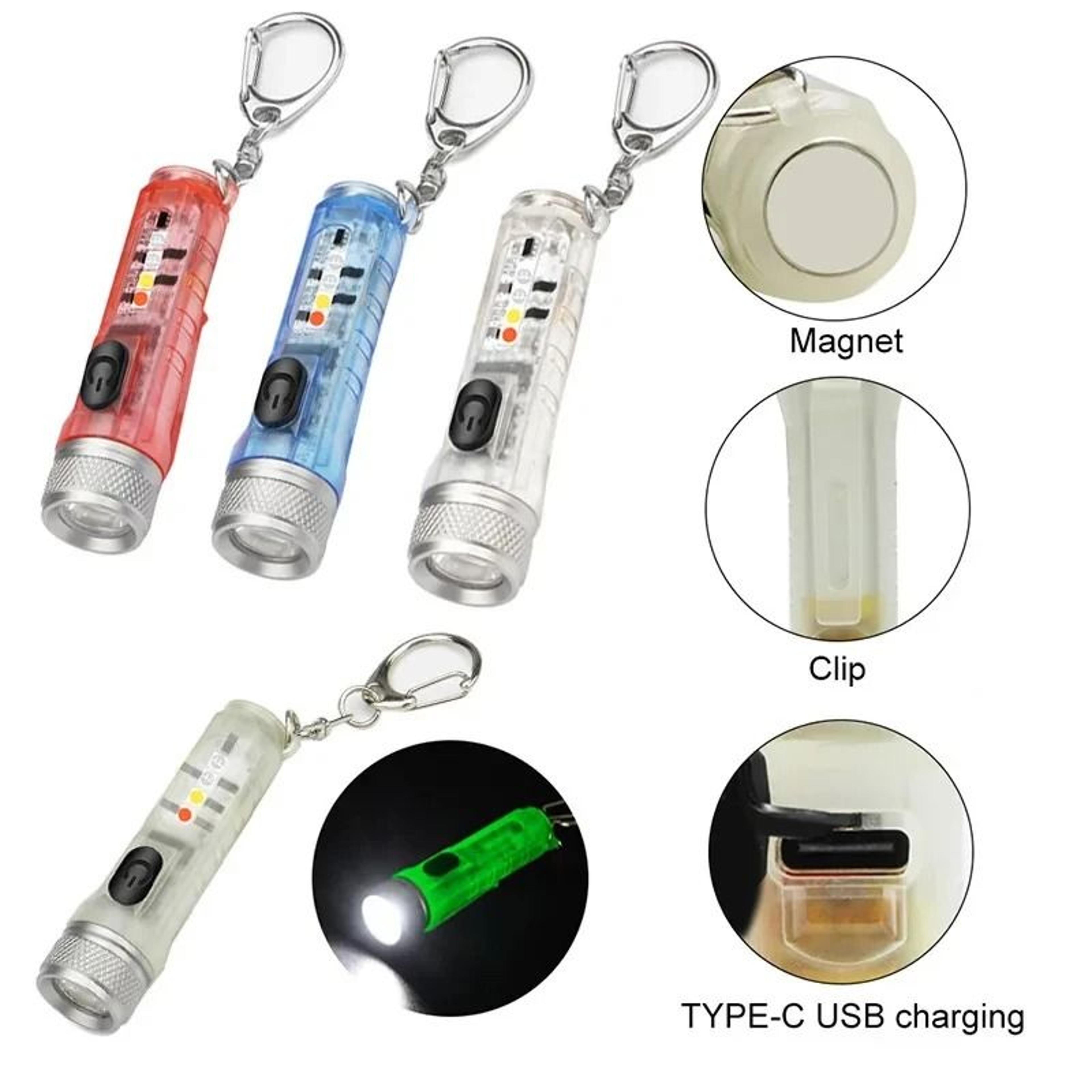 Mini Keychain Flashlight LED Rechargeable Torch Portable Magnetic USB Pocket Light For Outdoor Camp 1