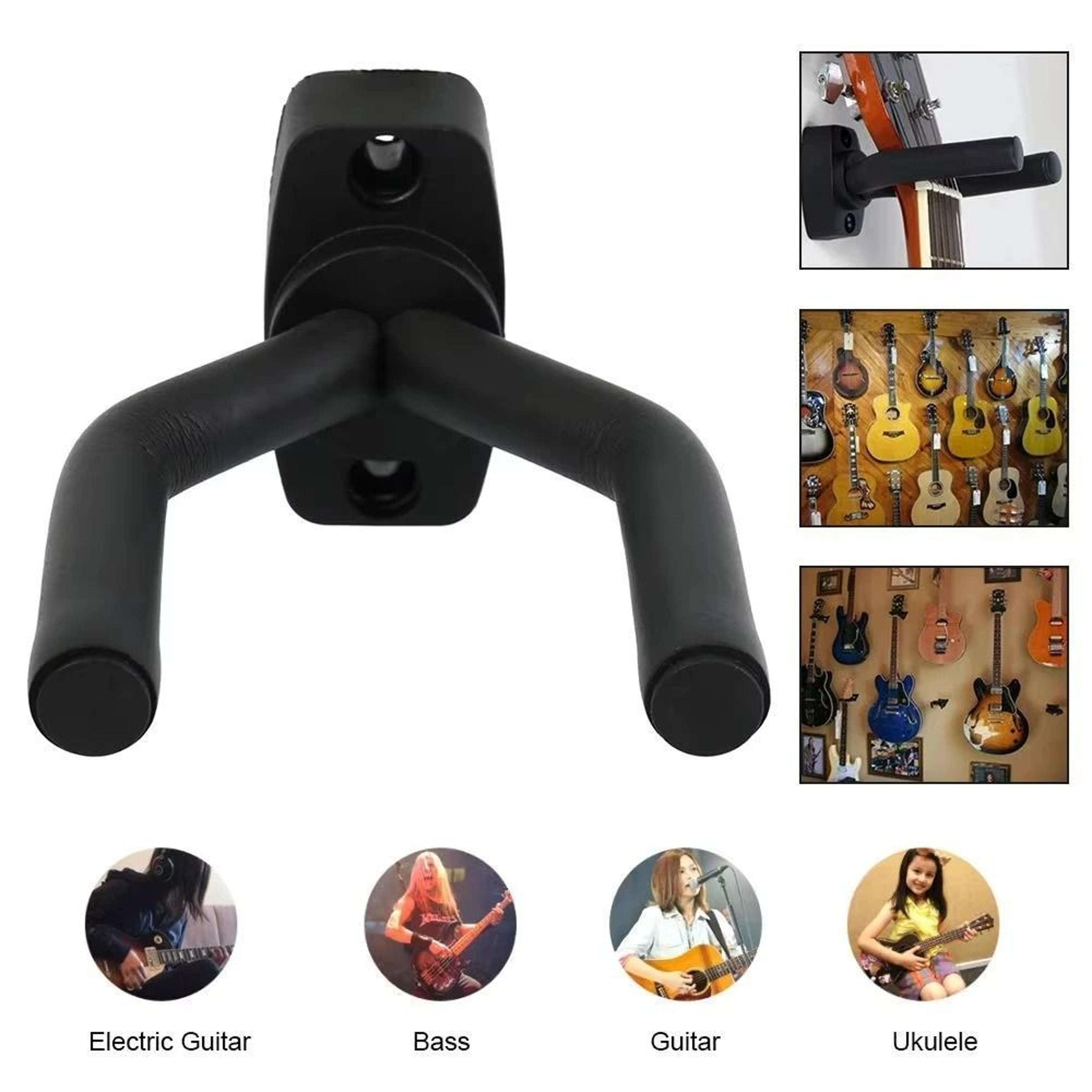 Wall Mount Guitar Hangers 1 To 10 Pack Black Hook Display Holder For Bass Ukulele Banjo Mandolin 4