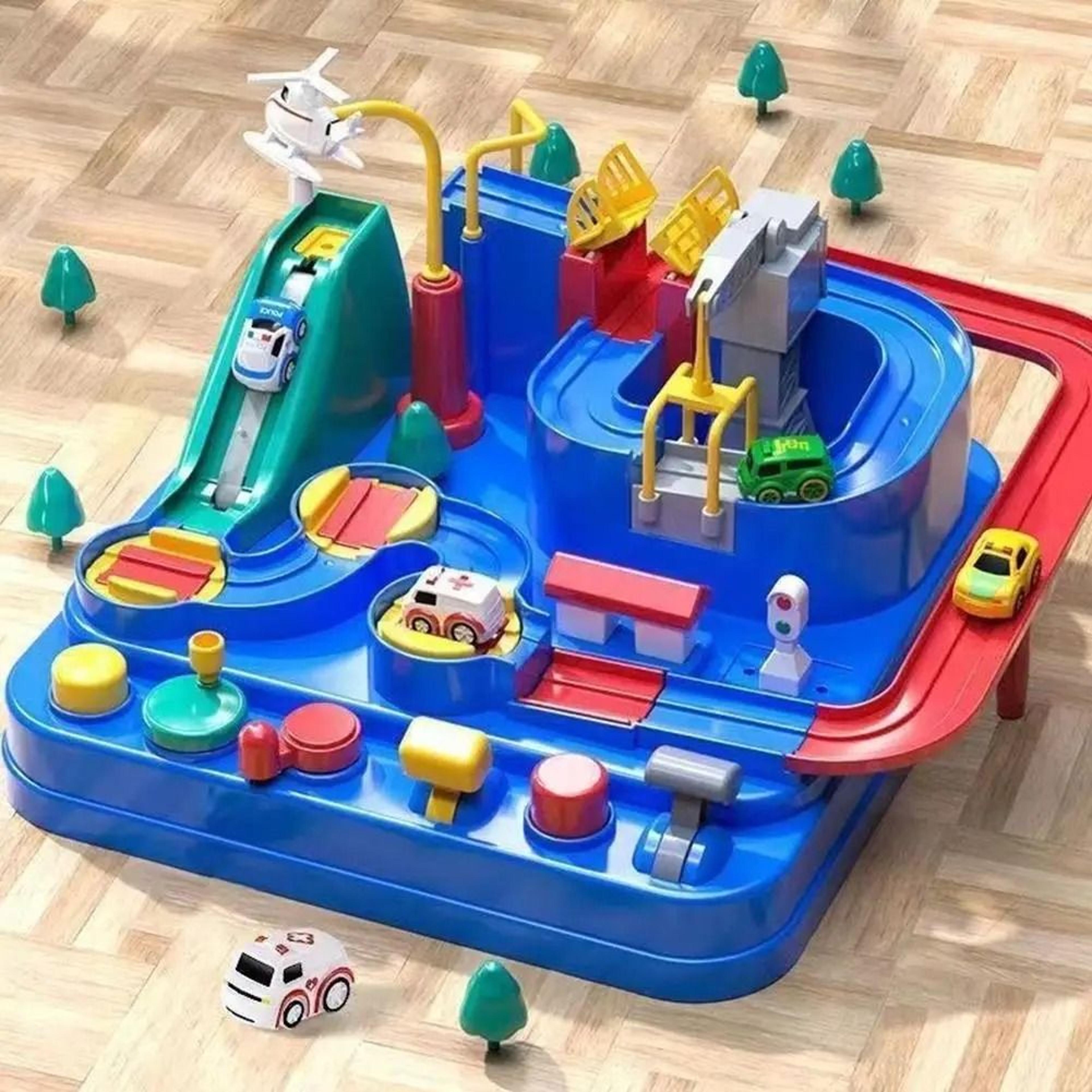 Racing Rail Car Track Adventure Board Game Educational Space  Animal Rocket Toy For Kids 3
