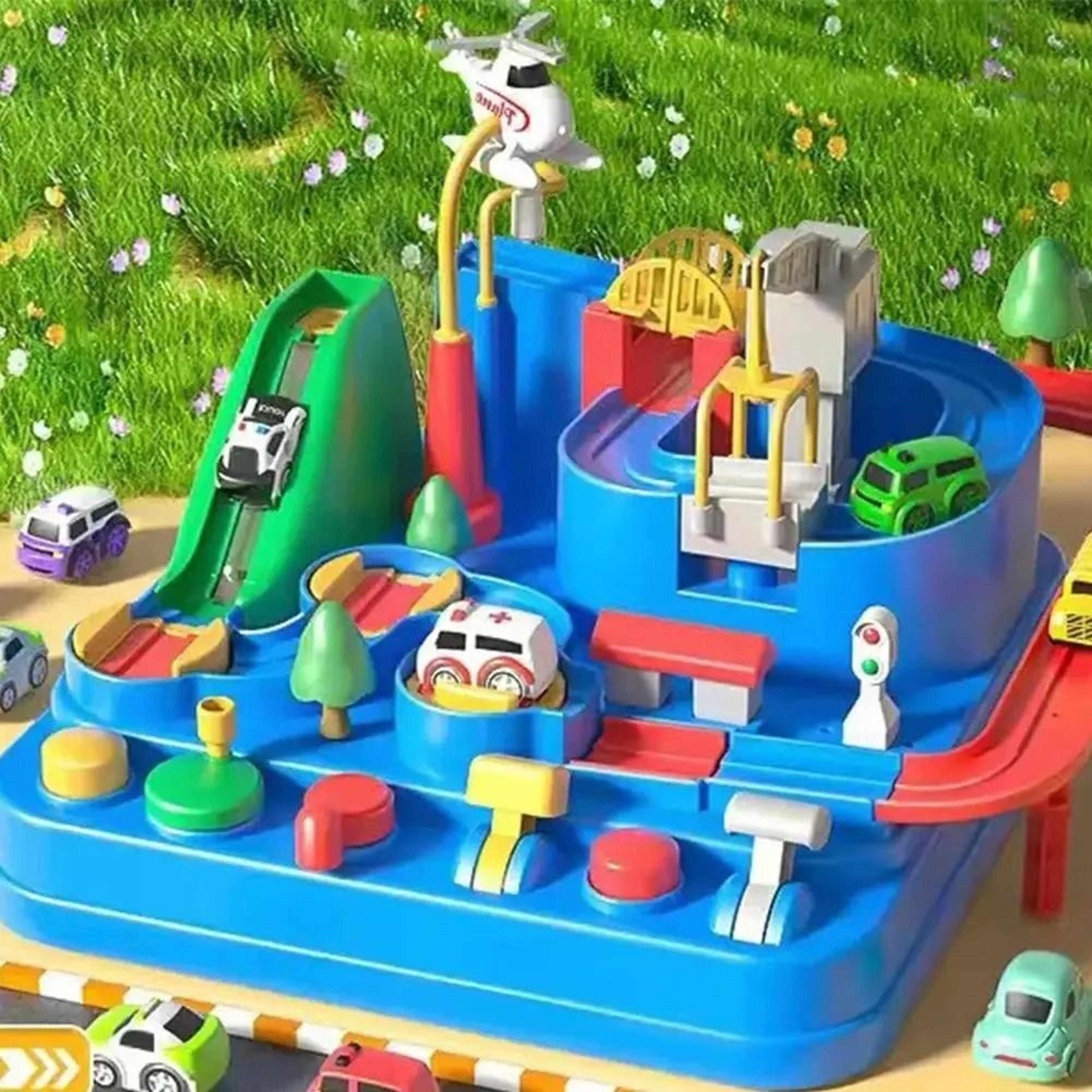 Racing Rail Car Track Adventure Board Game Educational Space  Animal Rocket Toy For Kids 1