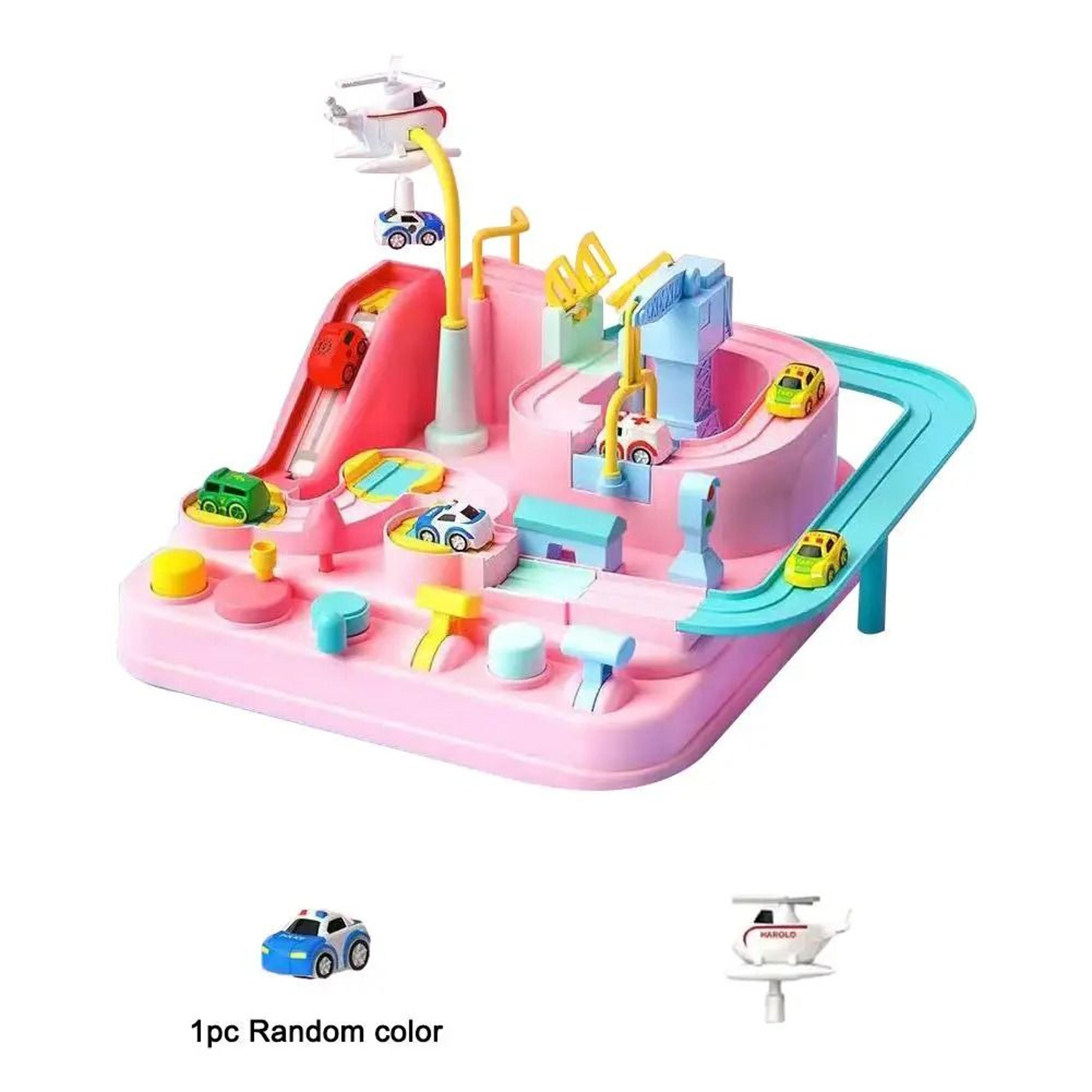 Racing Rail Car Track Adventure Board Game Educational Space  Animal Rocket Toy For Kids 7
