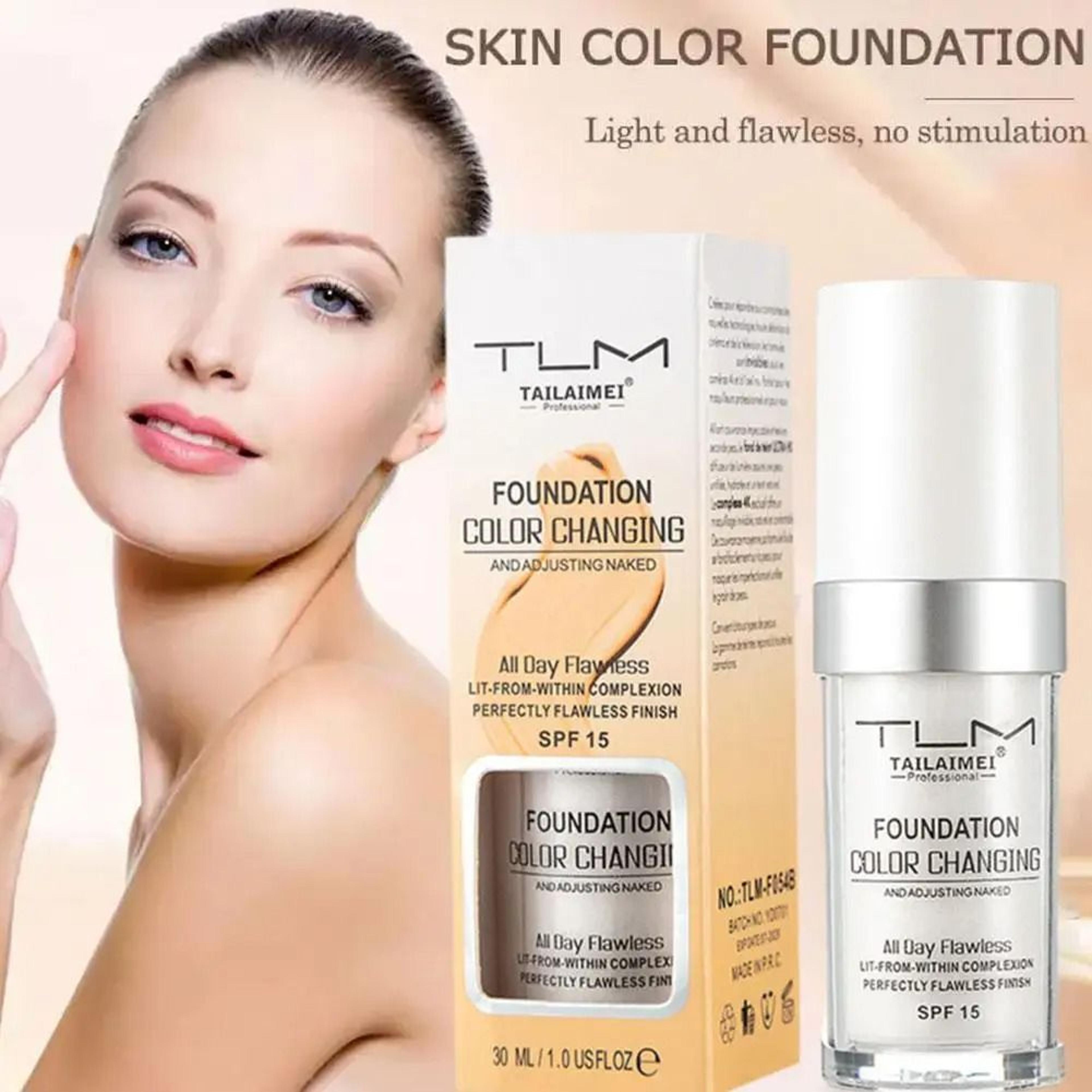 30ml color changing foundation for mature skin waterproof concealer warm shade adapting liquid