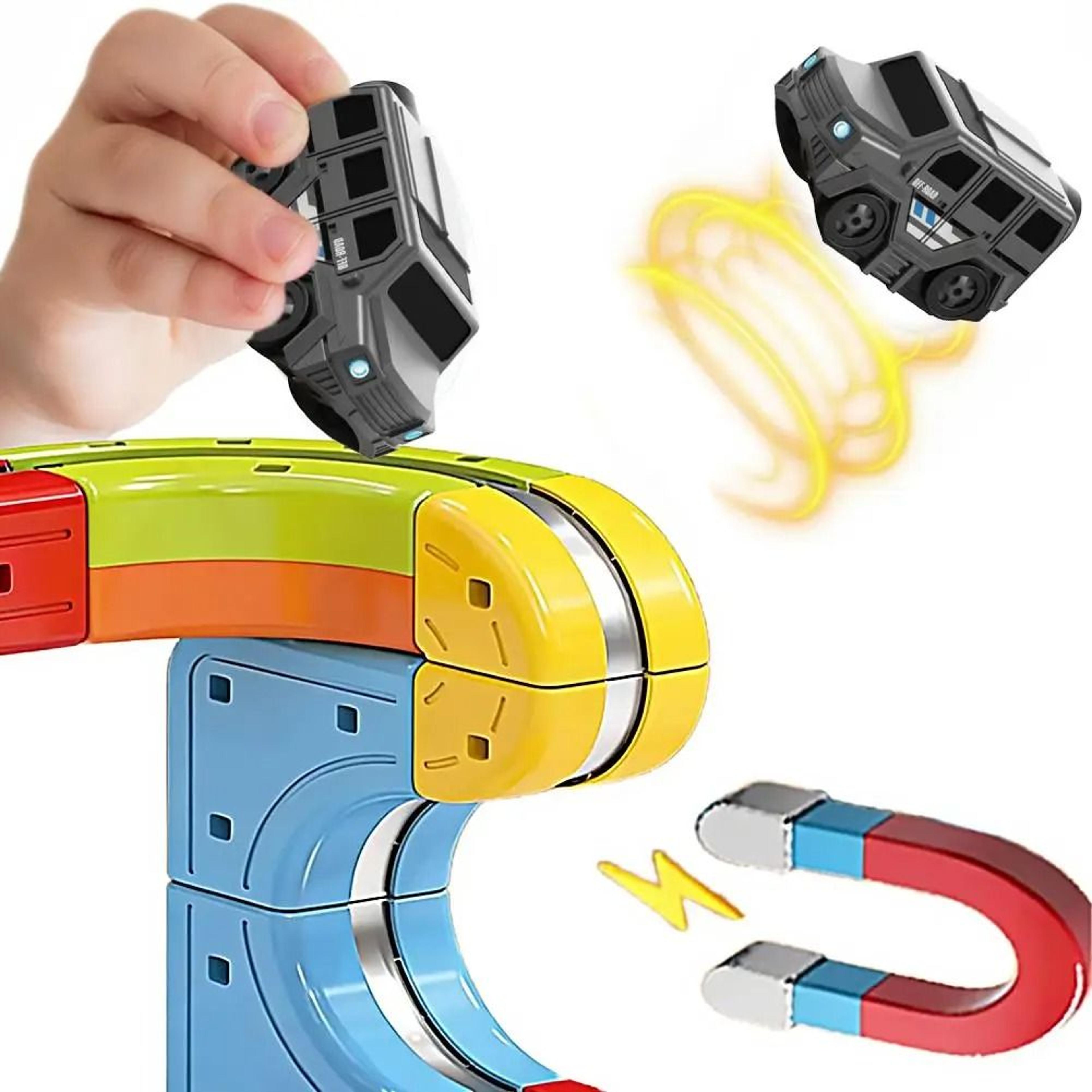 Electric Magnetic Car DIY Railway Track Building Set Interactive OffRoad Vehicle Toy Kit 2