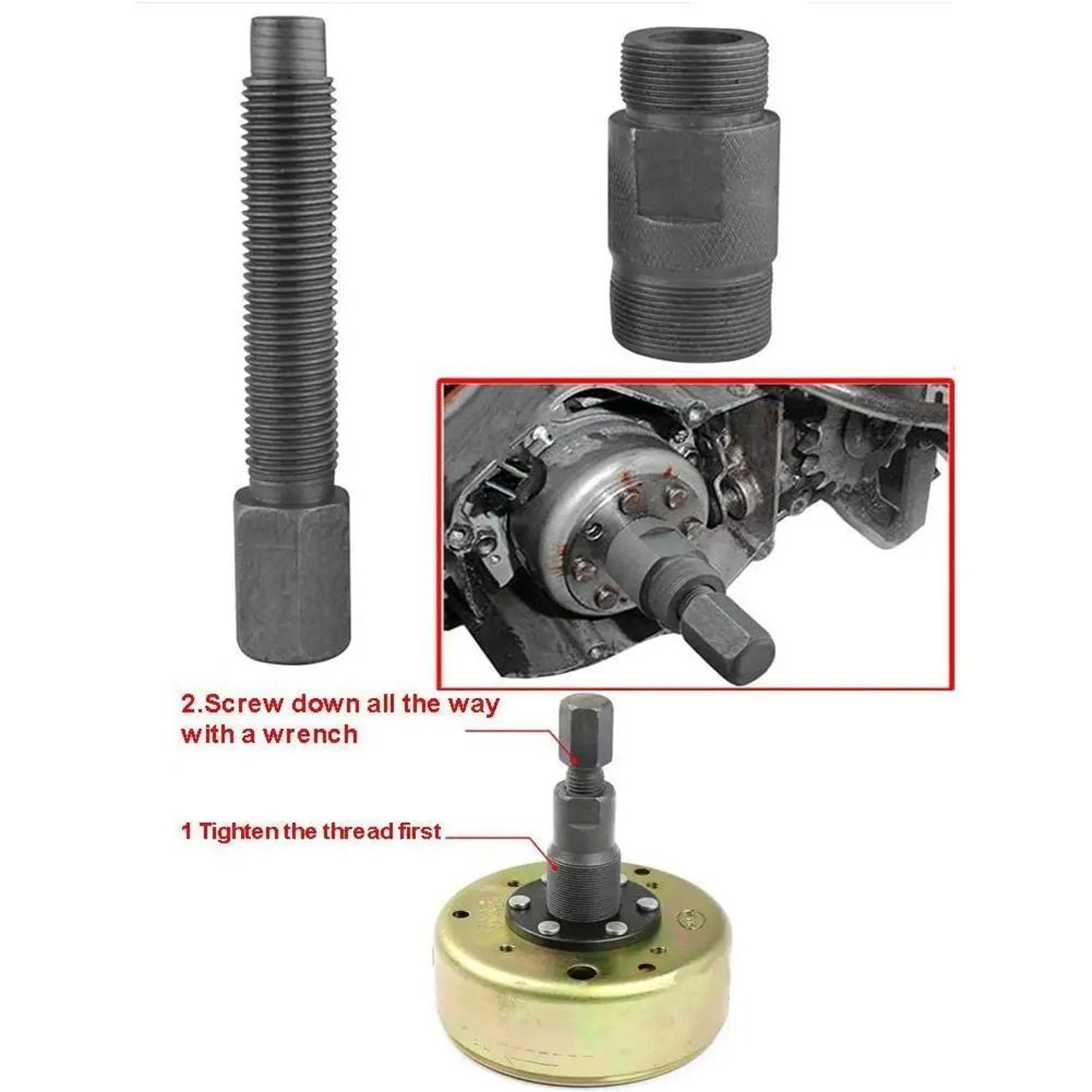 Motorcycle Flywheel Puller Double Head Magneto Stator Puller Code Tool 27mm 24mm 5