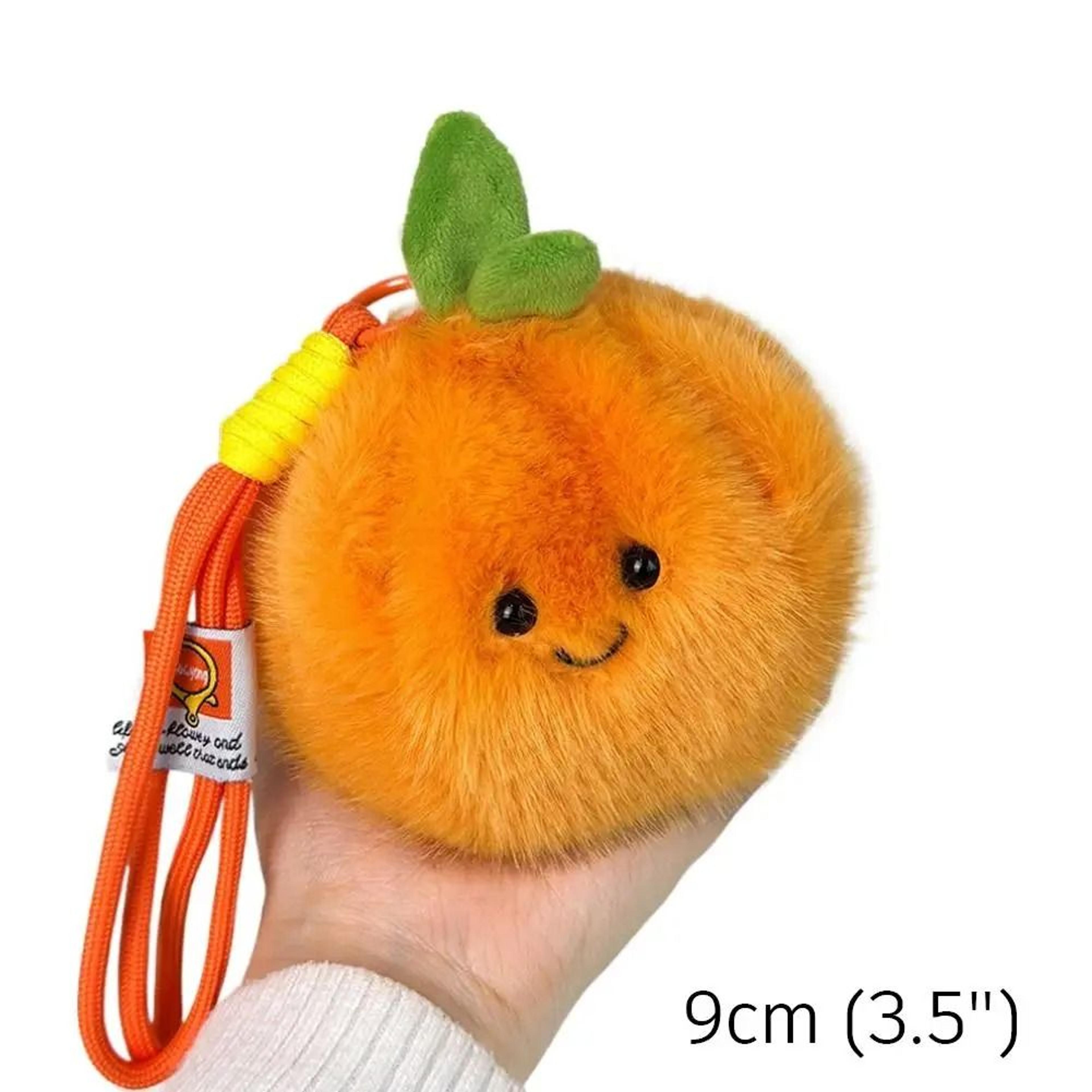 Kawaii Peelable Orange Segments Fruit Plush Toy Keychain Soft Stuffed Food Backpack Pendant 5