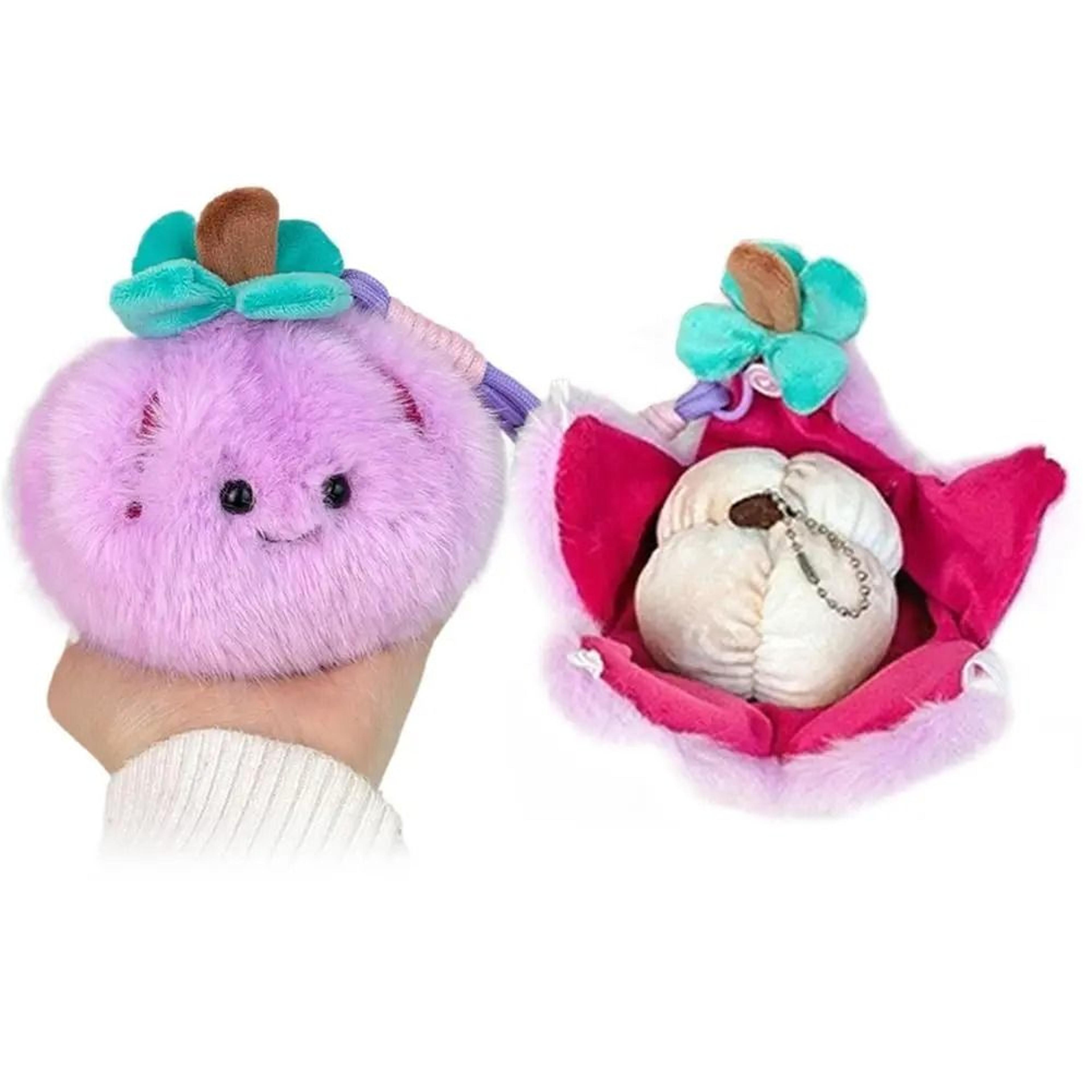 Kawaii Peelable Orange Segments Fruit Plush Toy Keychain Soft Stuffed Food Backpack Pendant 9