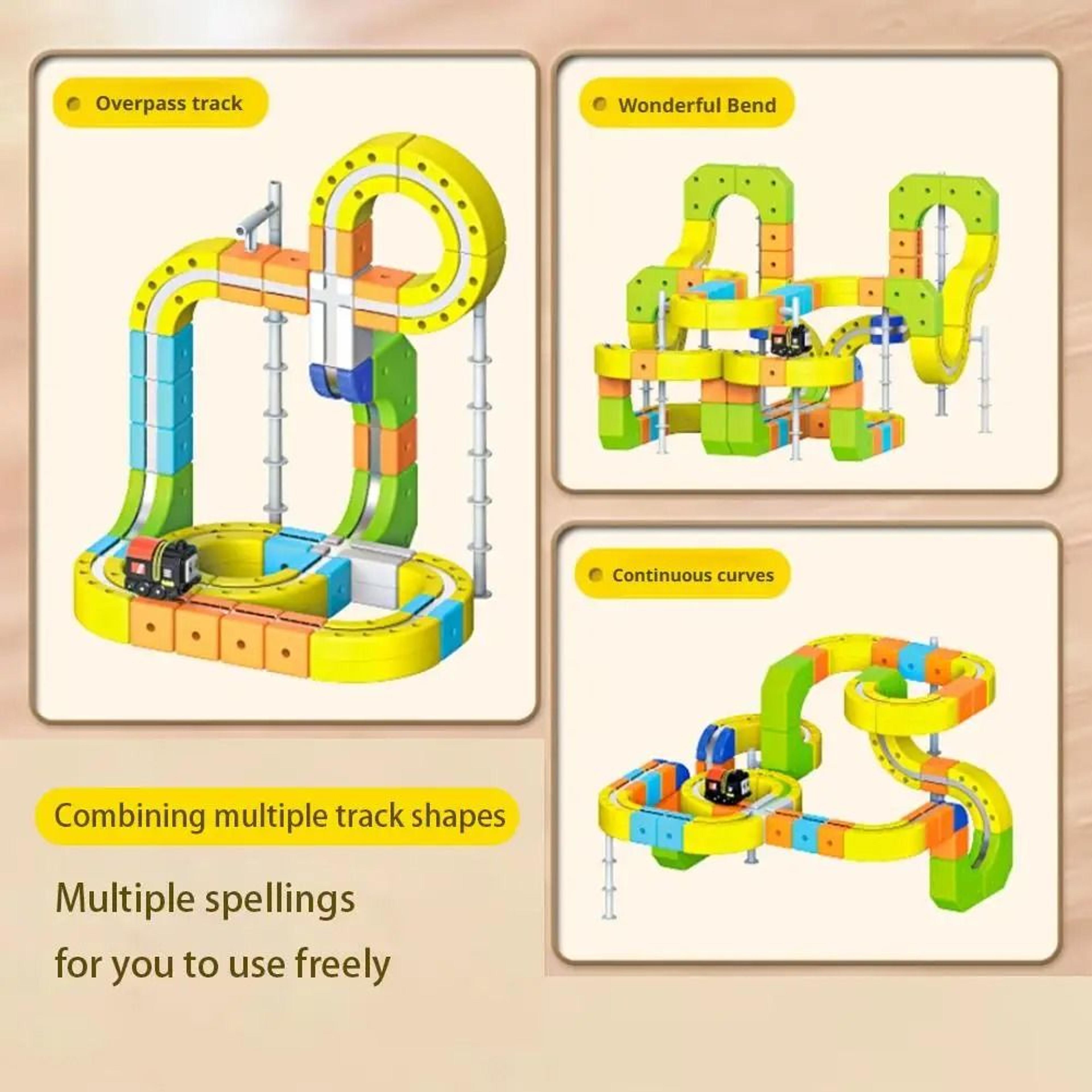 Magic Track Cube Educational HighSpeed Rail Train Toy DIY Building Block Assembly Kit 3