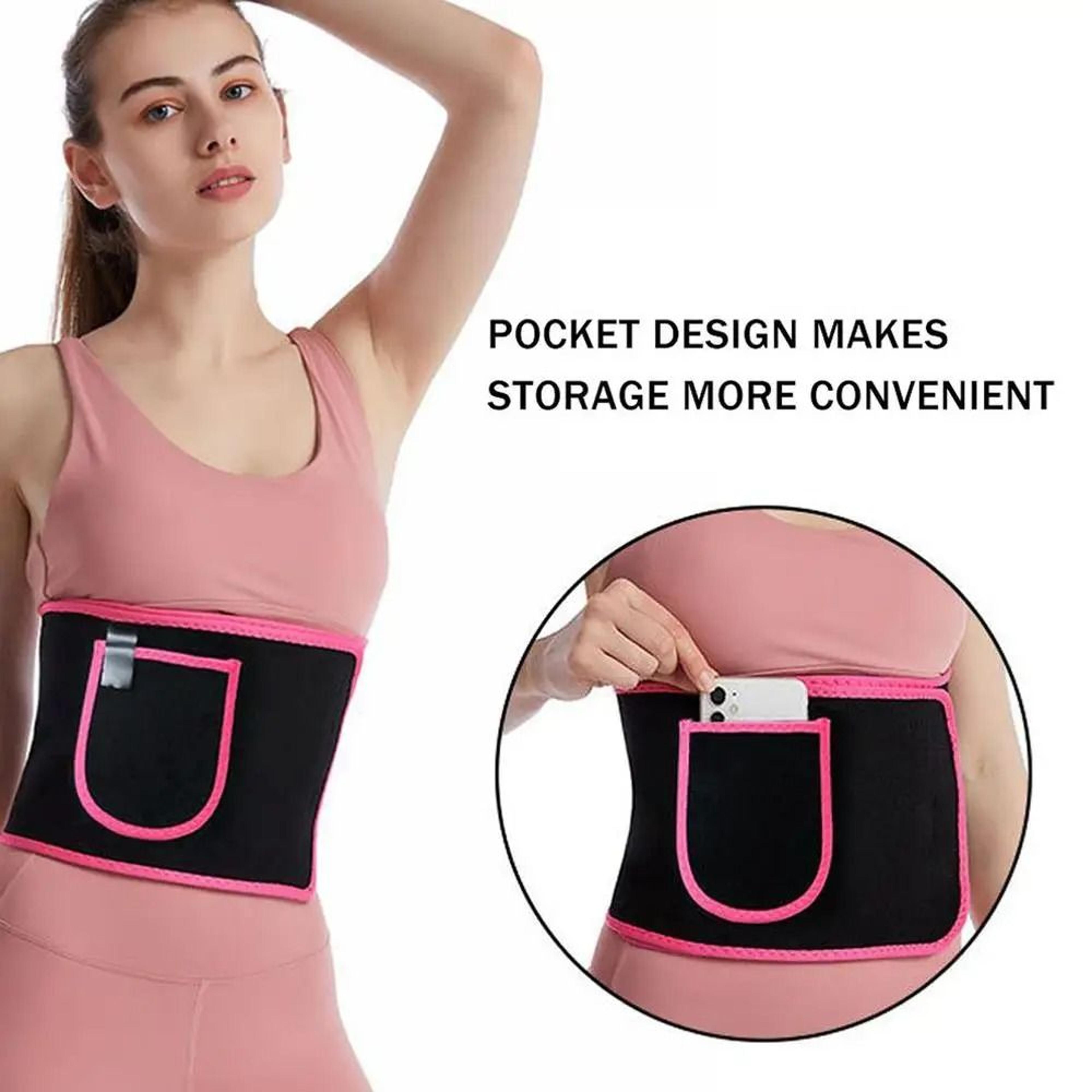 sports sweat burst waist support belt abdominal trainer & sauna trimmer set