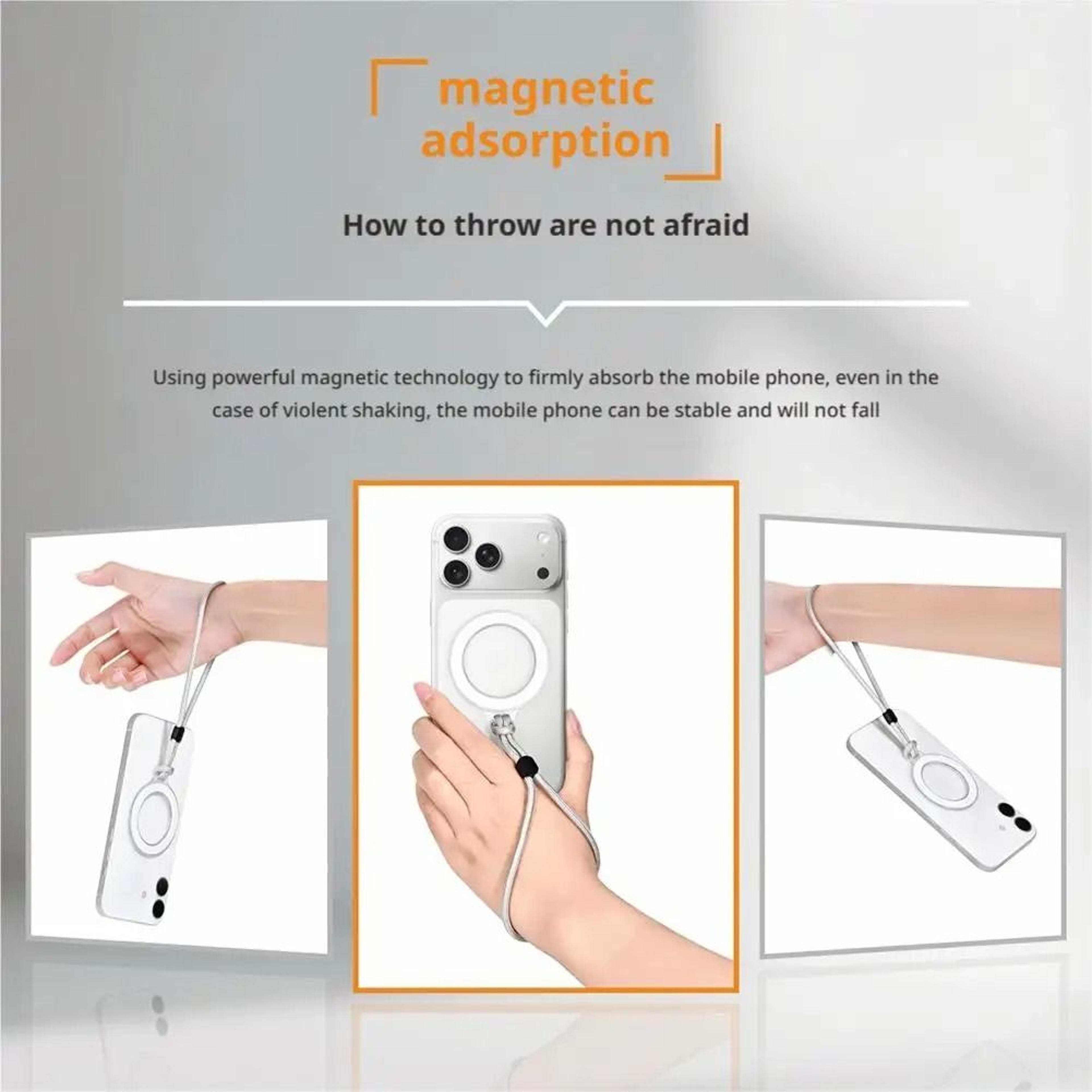 Mobile Phone Magnetic Ring Lanyard  Wrist Strap For IPhone 16 17 Adjustable AntiFall Cord 4