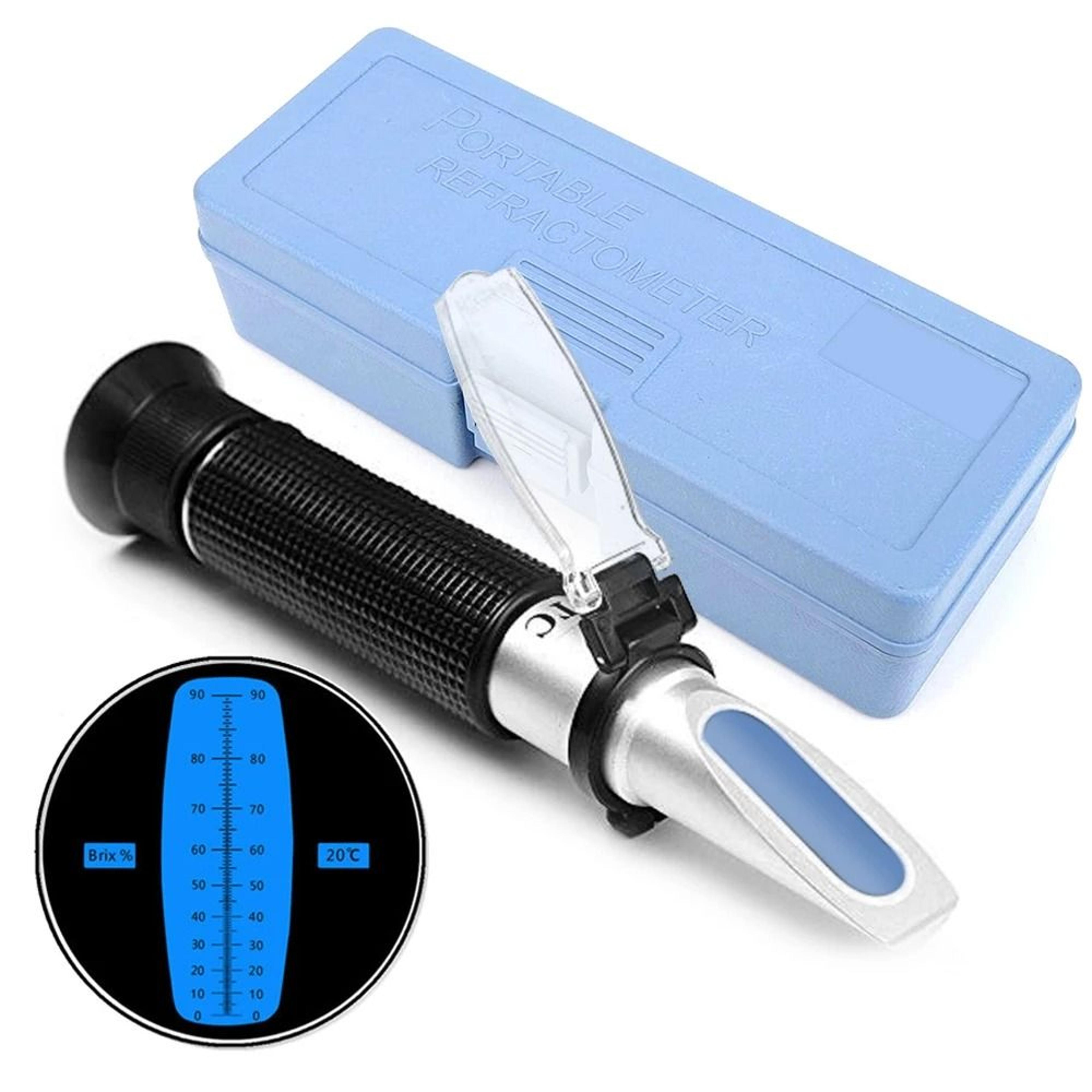 Handheld 090 Sugar Brix Refractometer With ATC For Fruit Juice Jam Honey  Liquid Testing 7