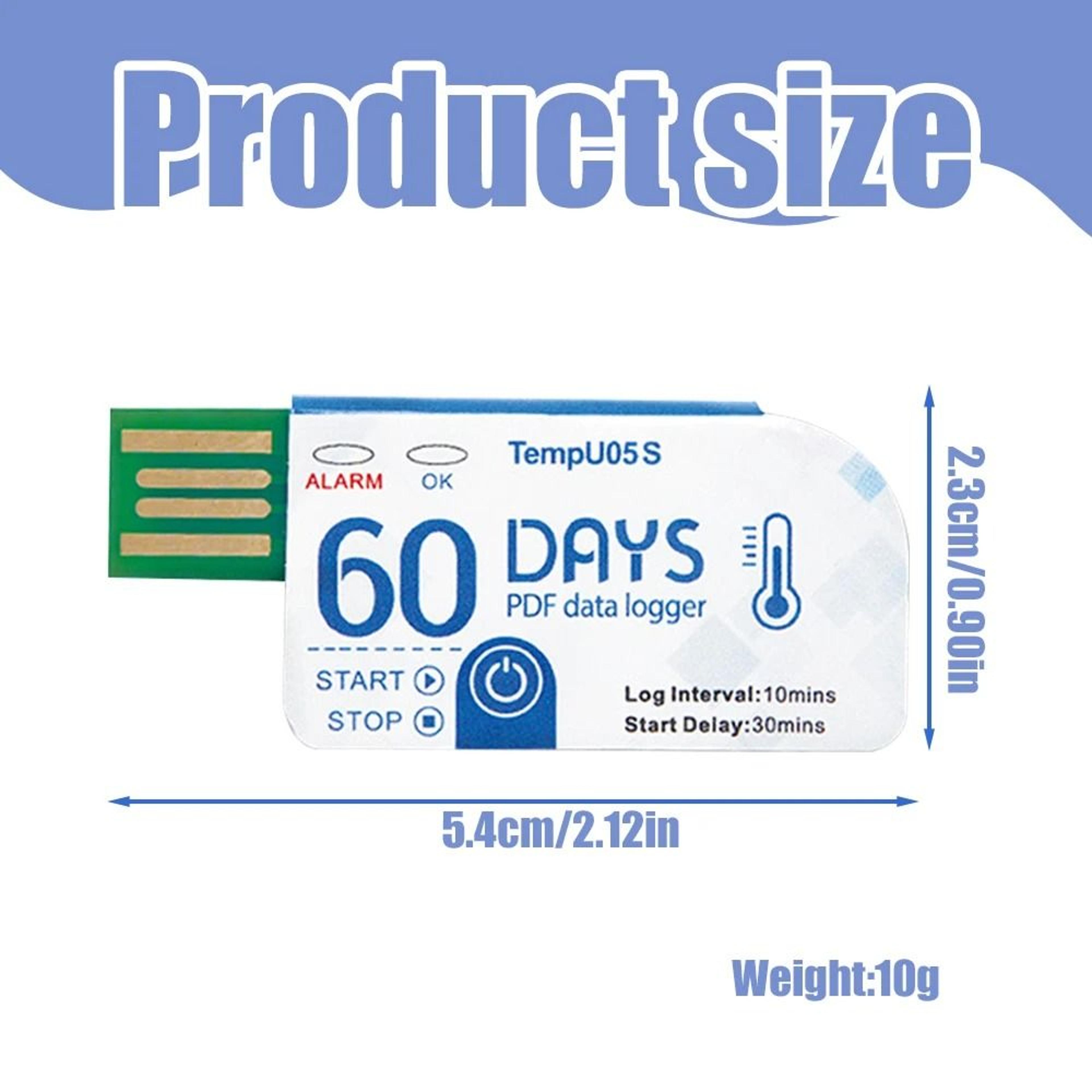 TempU05S USB Temperature Data Logger Disposable Cold Chain Storage Transport PDF Recorder 60 Days 5