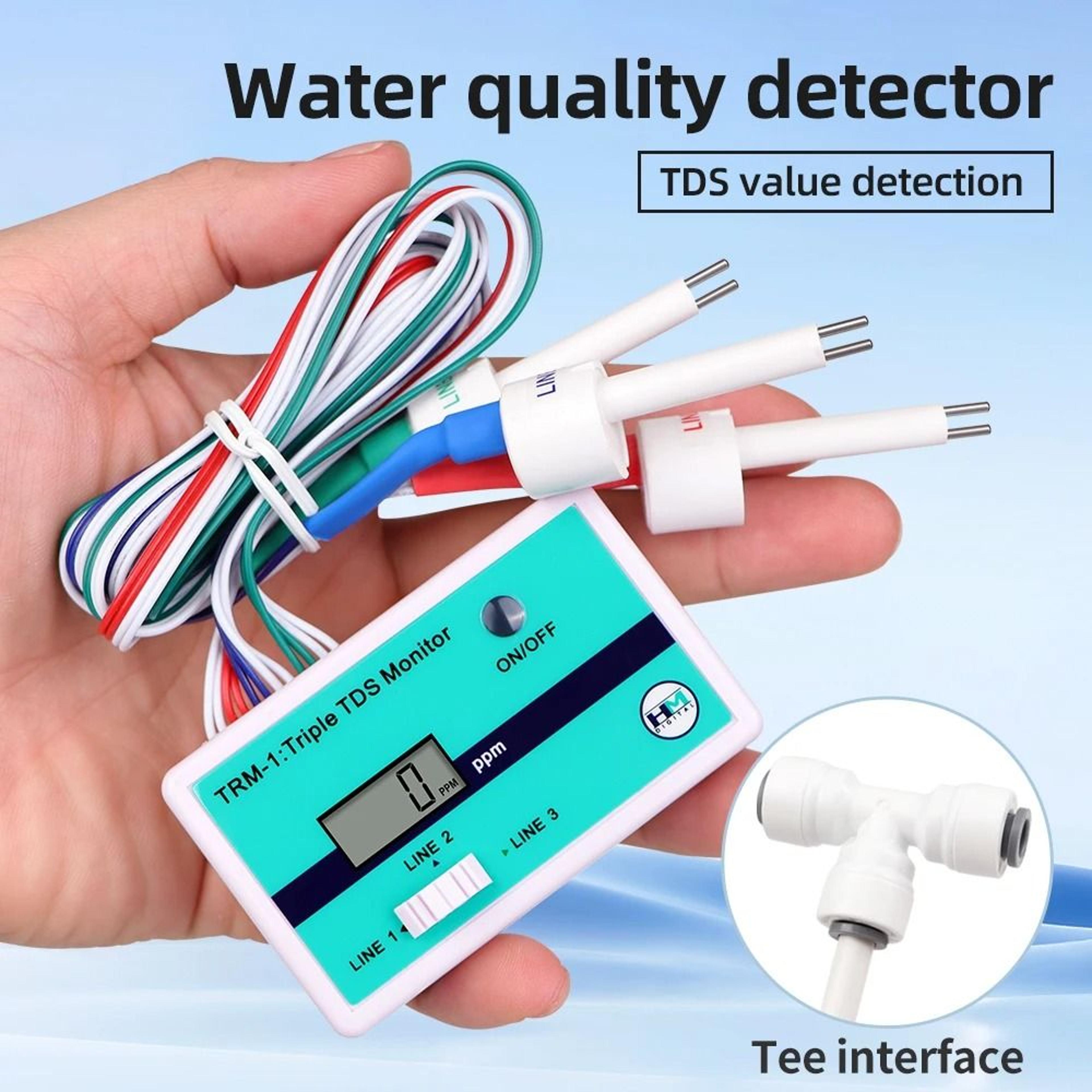 sm1 single / trm1 triple online tds meter digital water quality monitor (0–9990 ppm) for aquariums & laboratories