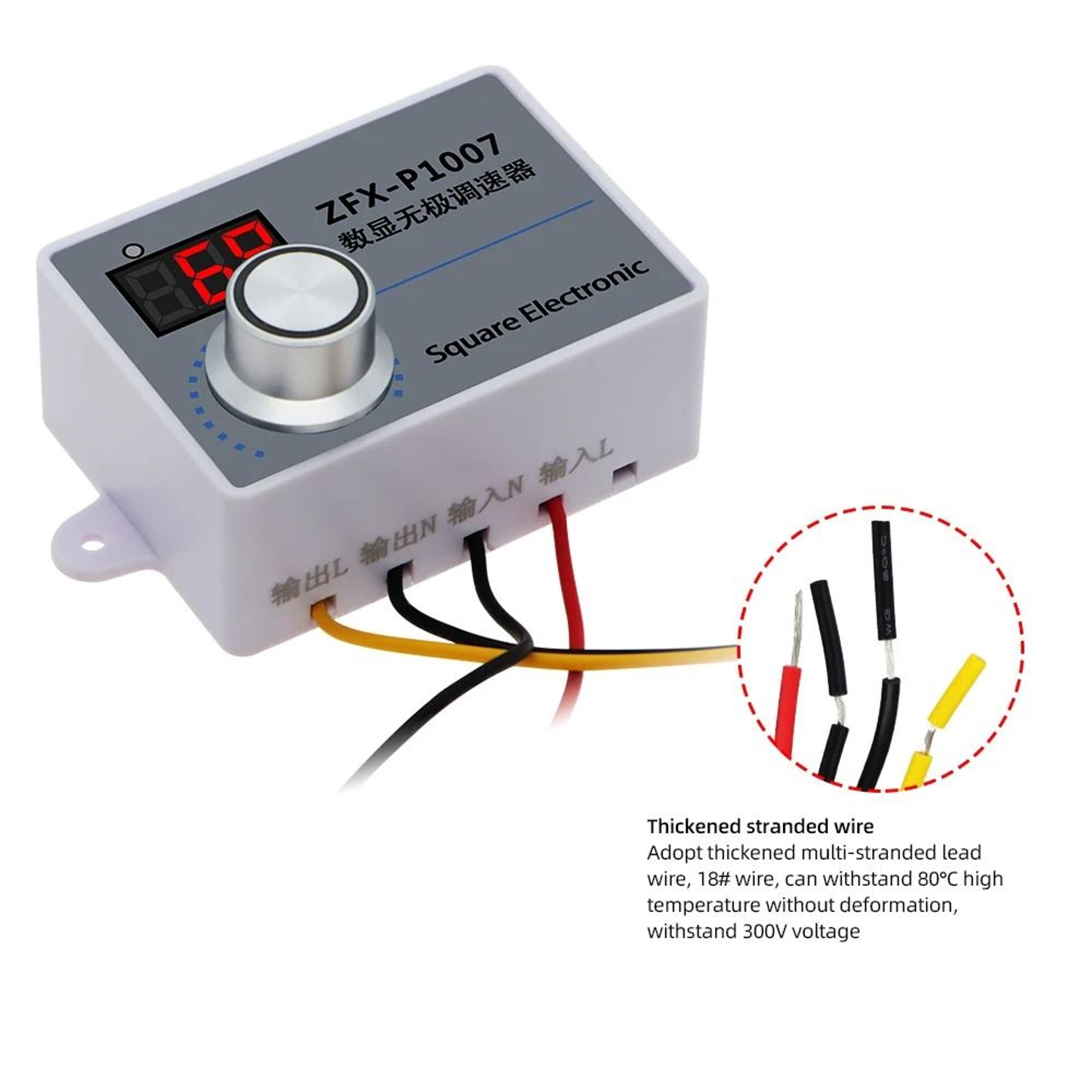 zfx-p1007 500w ac 220v digital display fan speed controller & motor regulator