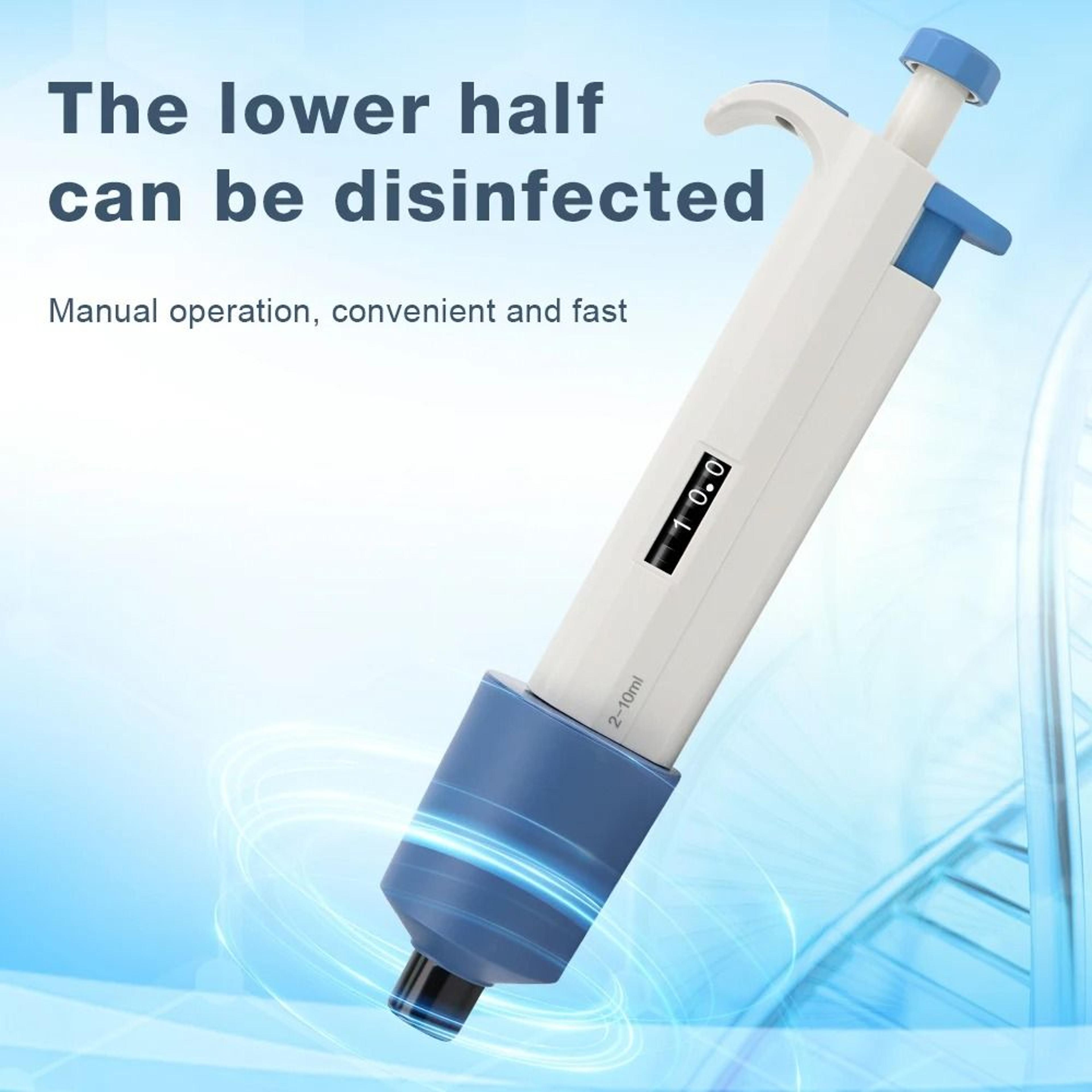 210ml Laboratory Adjustable SingleChannel Digital Micropipette Autoclavable Sample Dispenser With T 2