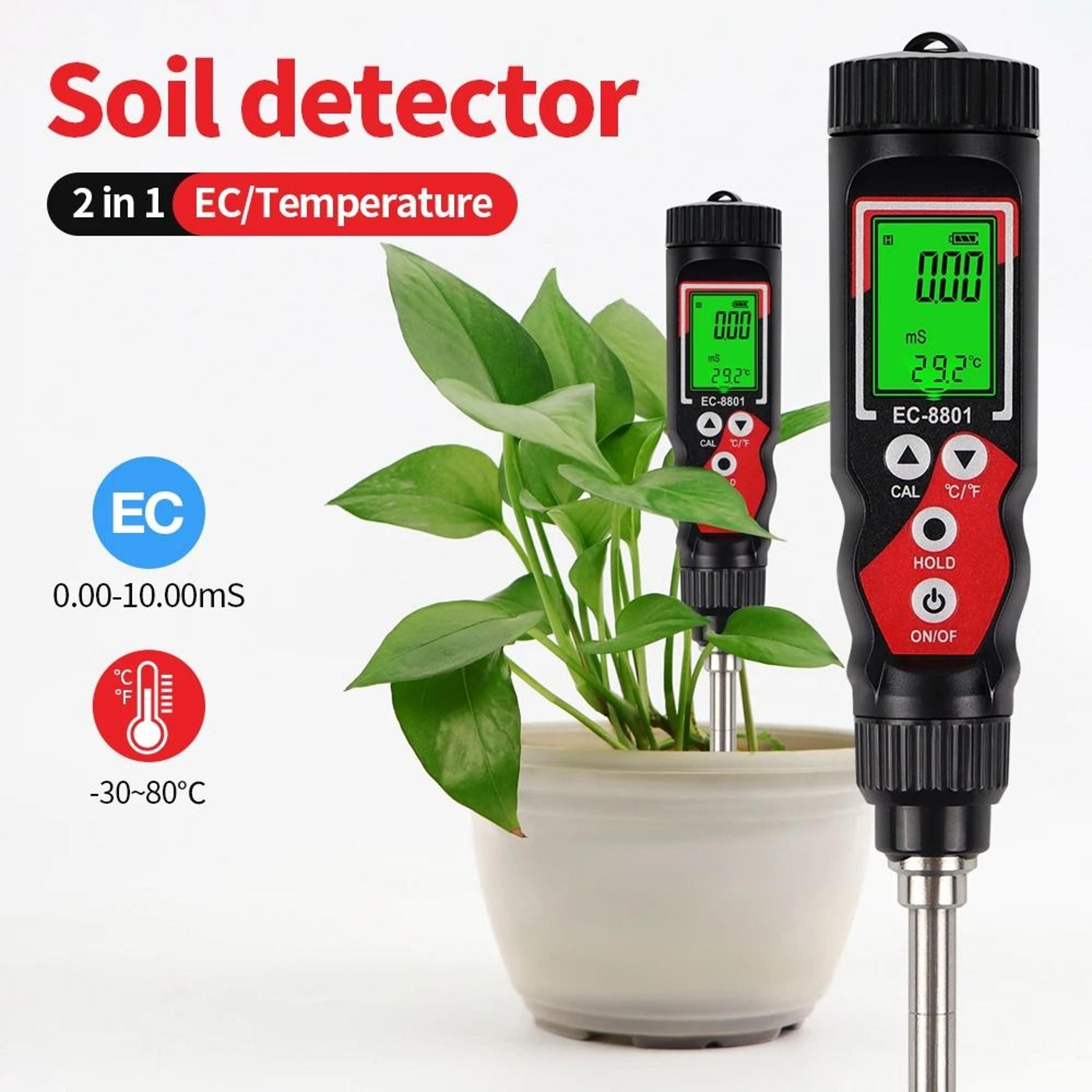 EC8801 2in1 Digital Soil EC  Temperature Meter Electrical Conductivity Tester For Gardening 0