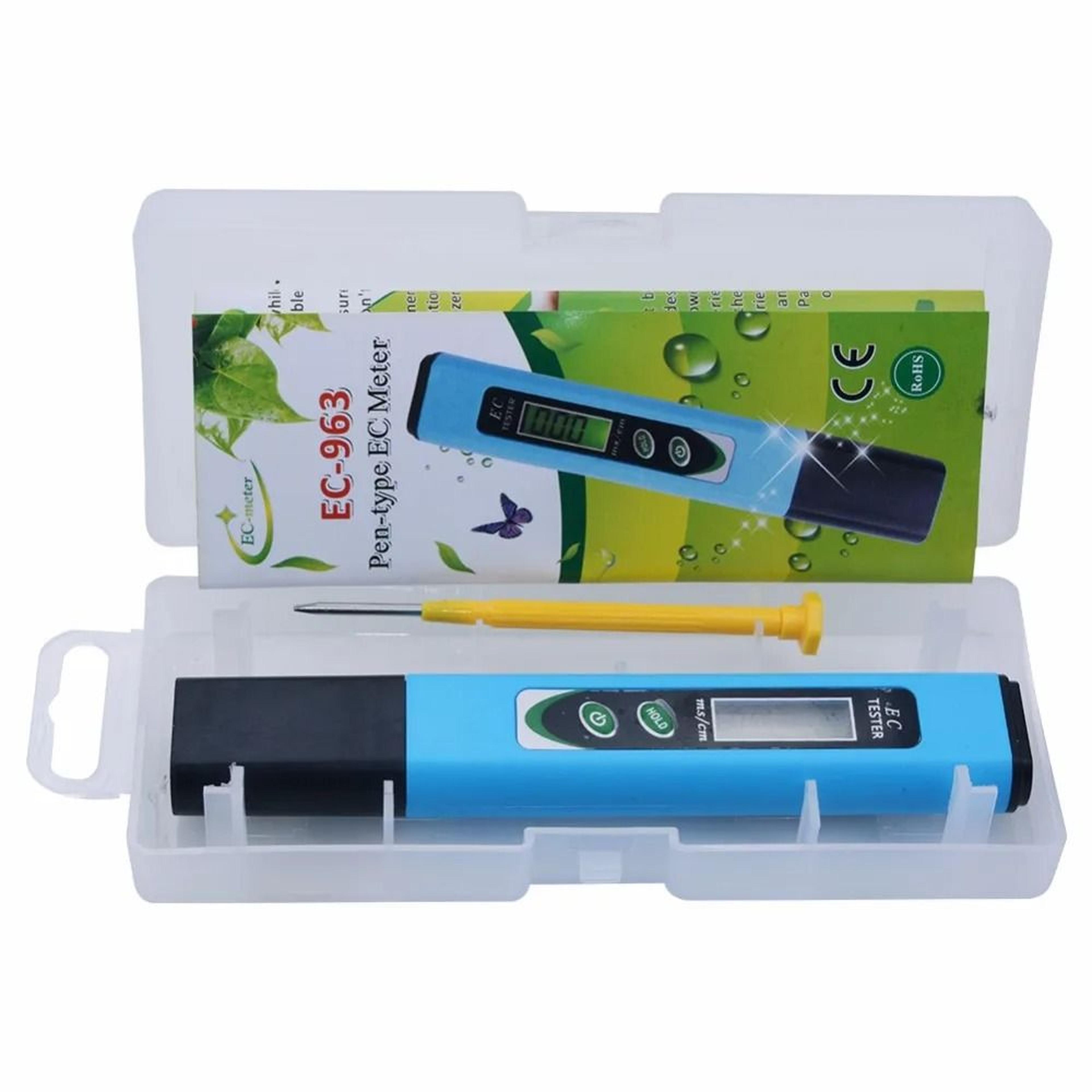 ec-963 digital ec meter led water quality monitor with atc (0–19.99 ms/cm) for hydroponics & pools