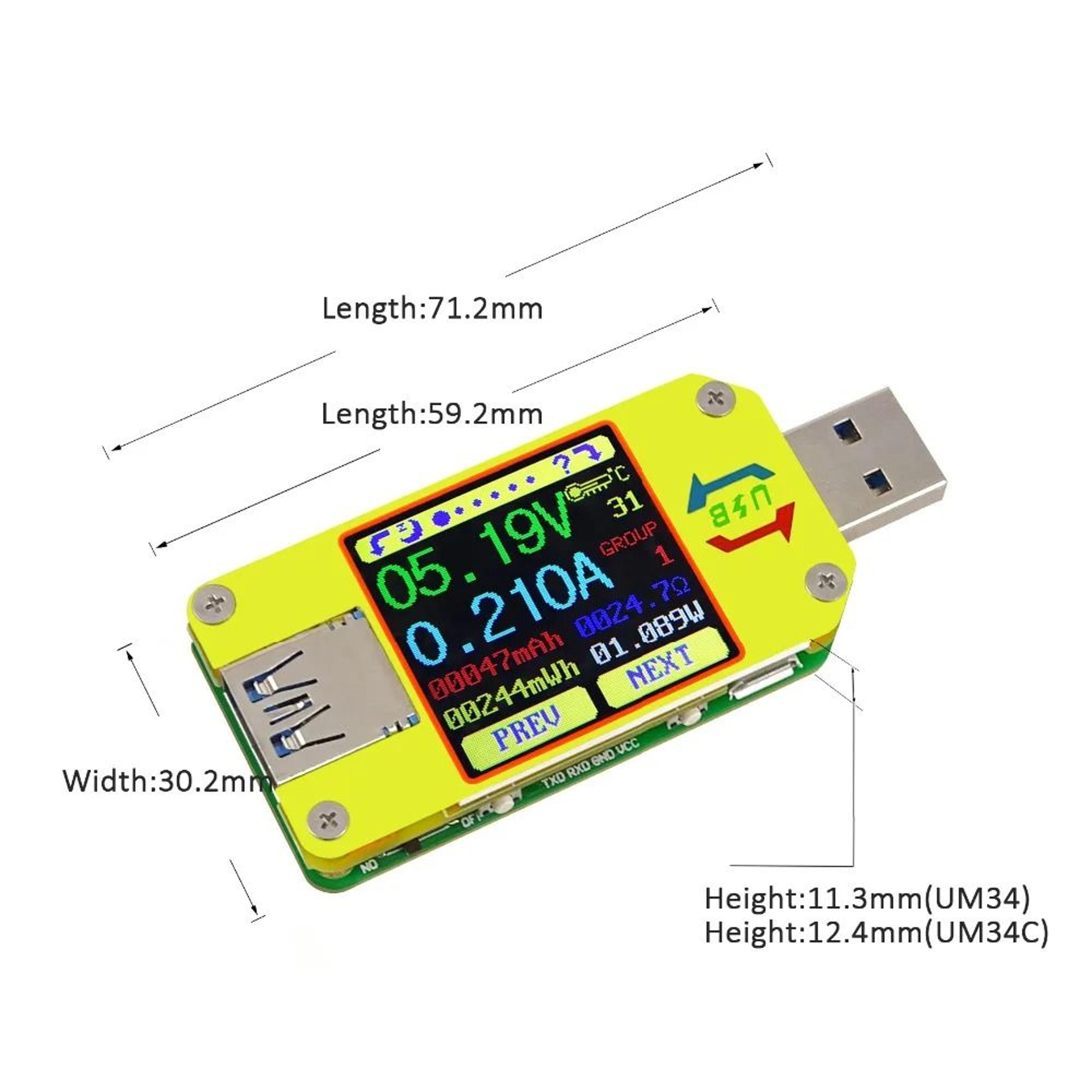 DC Voltmeter Ammeter Voltage Current Tester  Battery Charge USB Power Analyzer 5