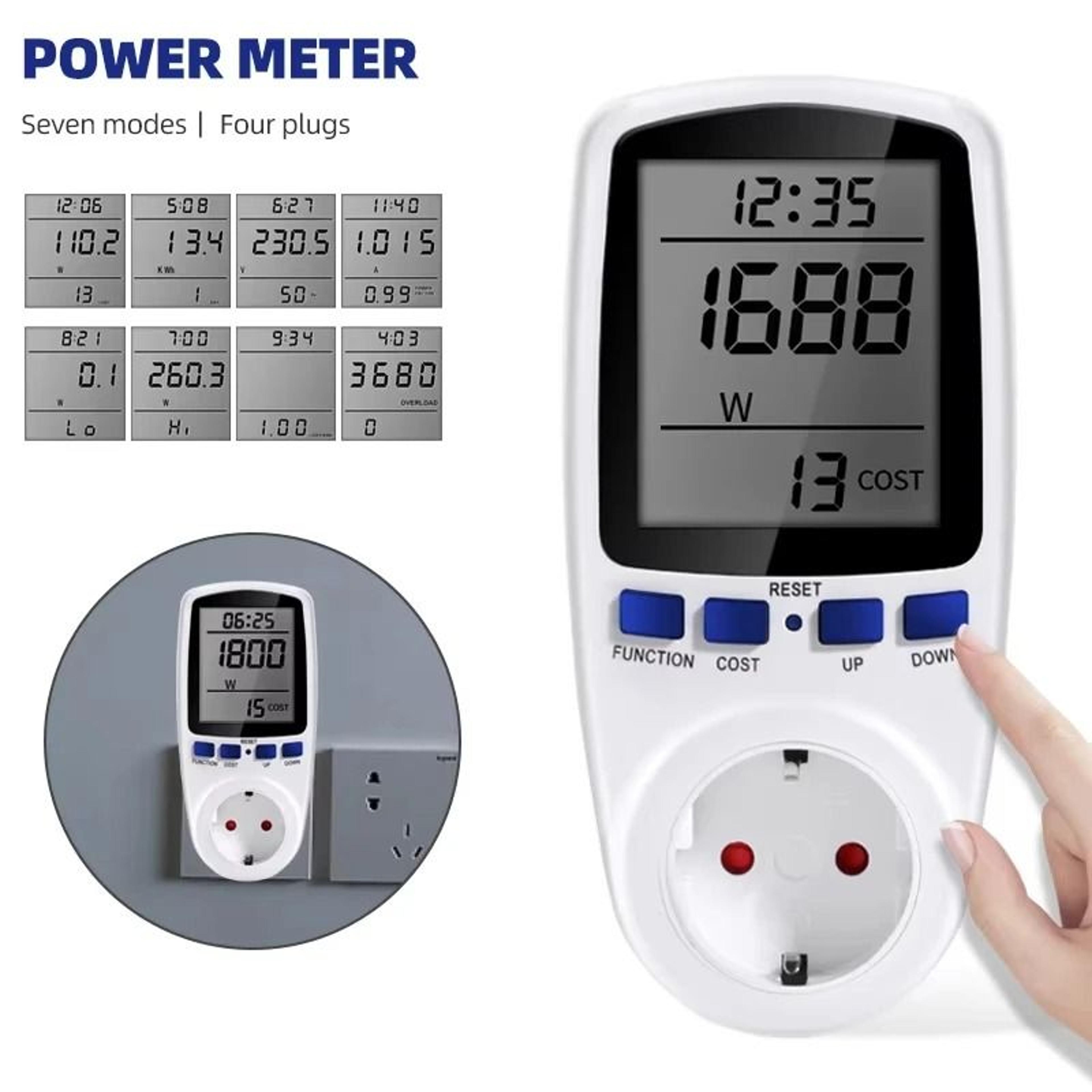 digital wattmeter power meter plug 110v/230v electricity energy monitor outlet eu/us/uk/fr