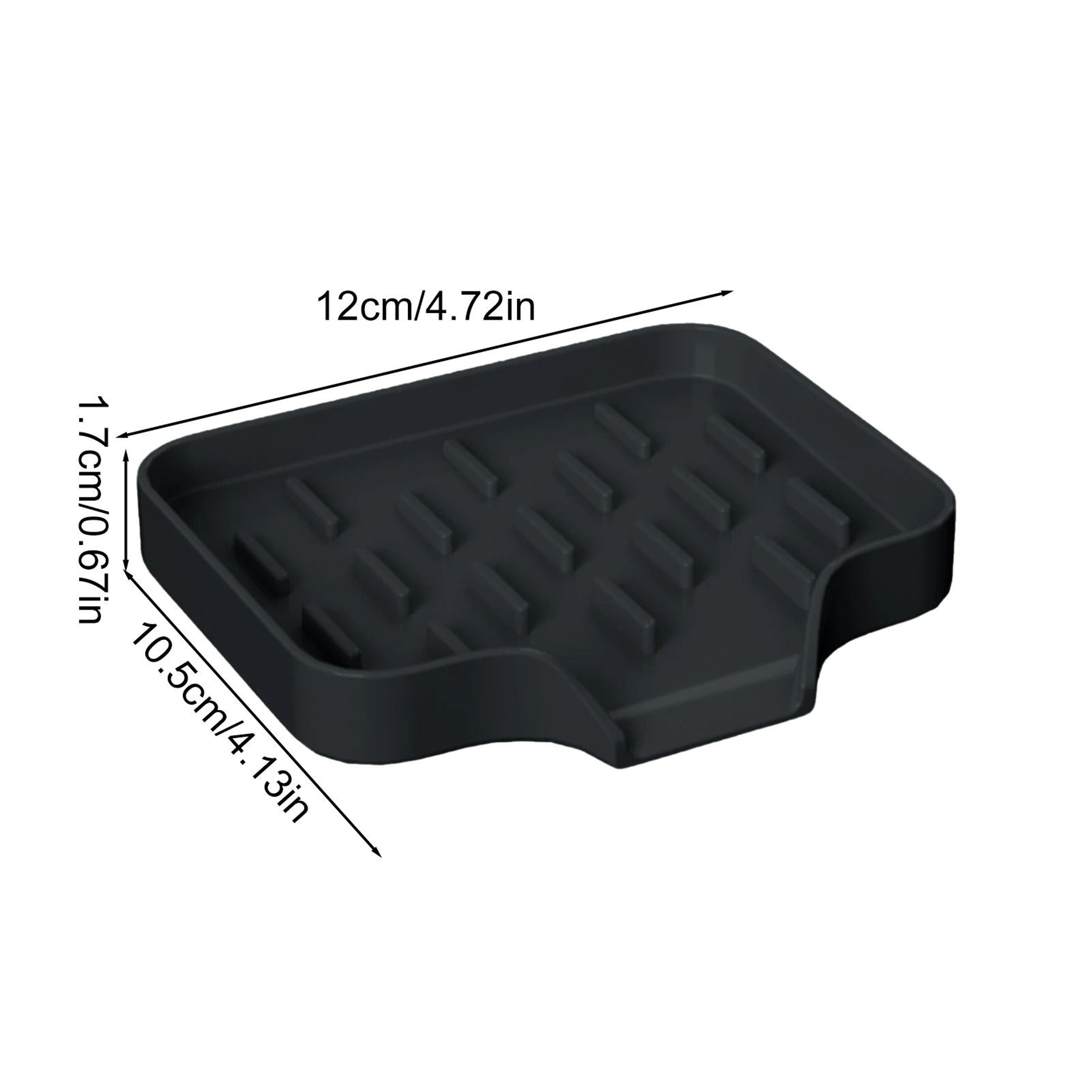 Silicone Self Draining Soap Holder Bar Dish Sponge Caddy Organizer For Kitchen Counter Sink 10