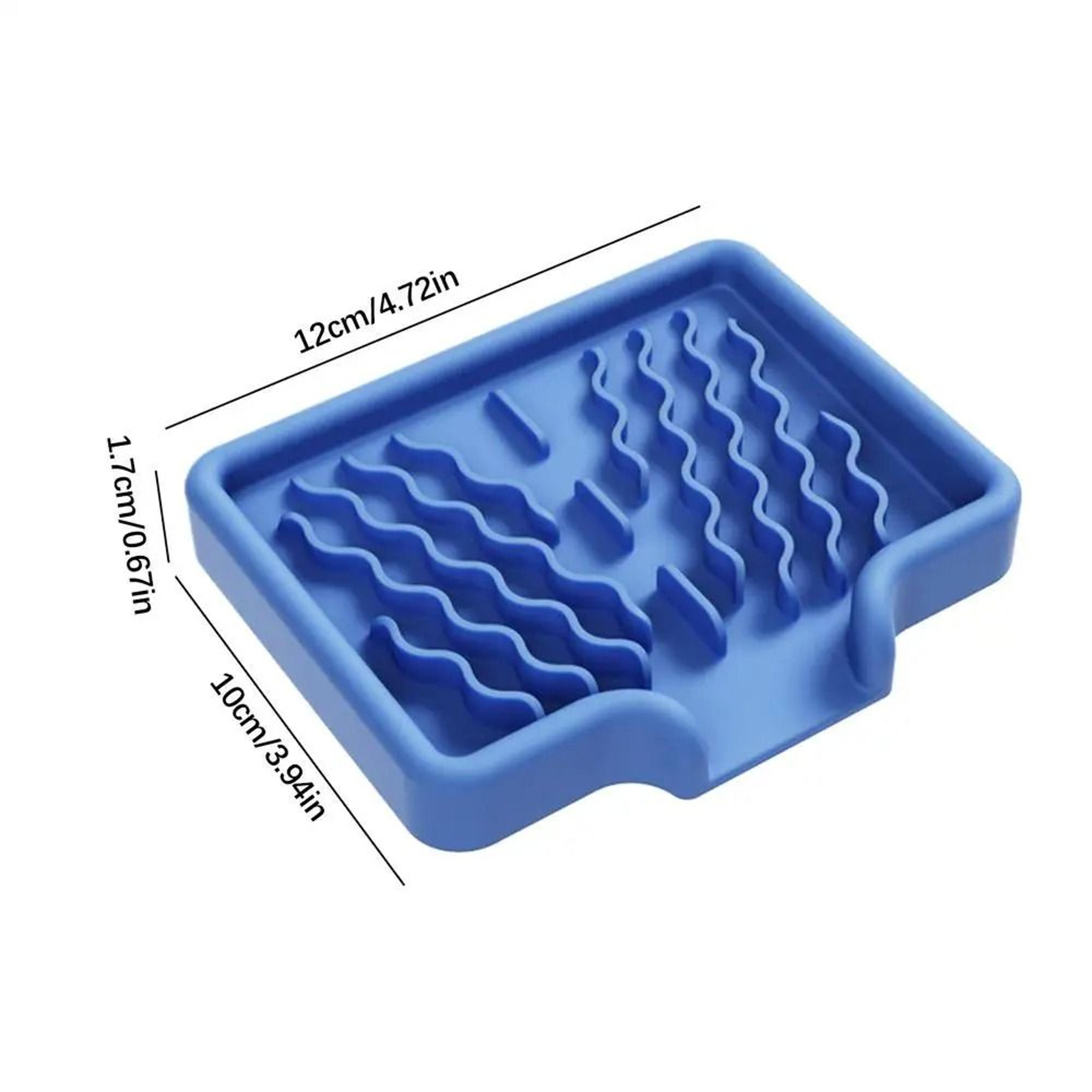 Silicone Self Draining Soap Holder Bar Dish Sponge Caddy Organizer For Kitchen Counter Sink 11