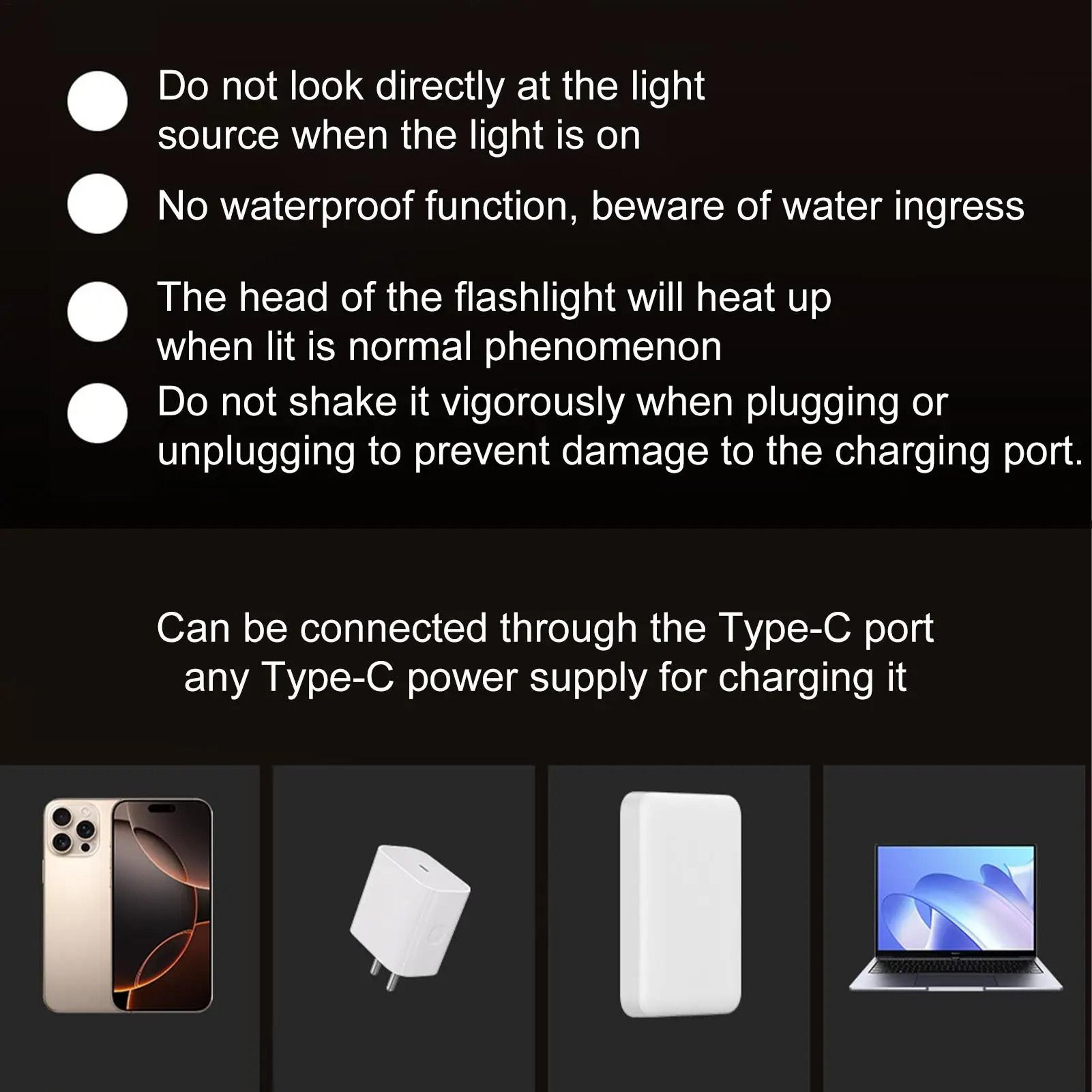 Mini LED Camping Flashlight TypeC Rechargeable Portable Pocket Waterproof Torch For Outdoor Hiking 4