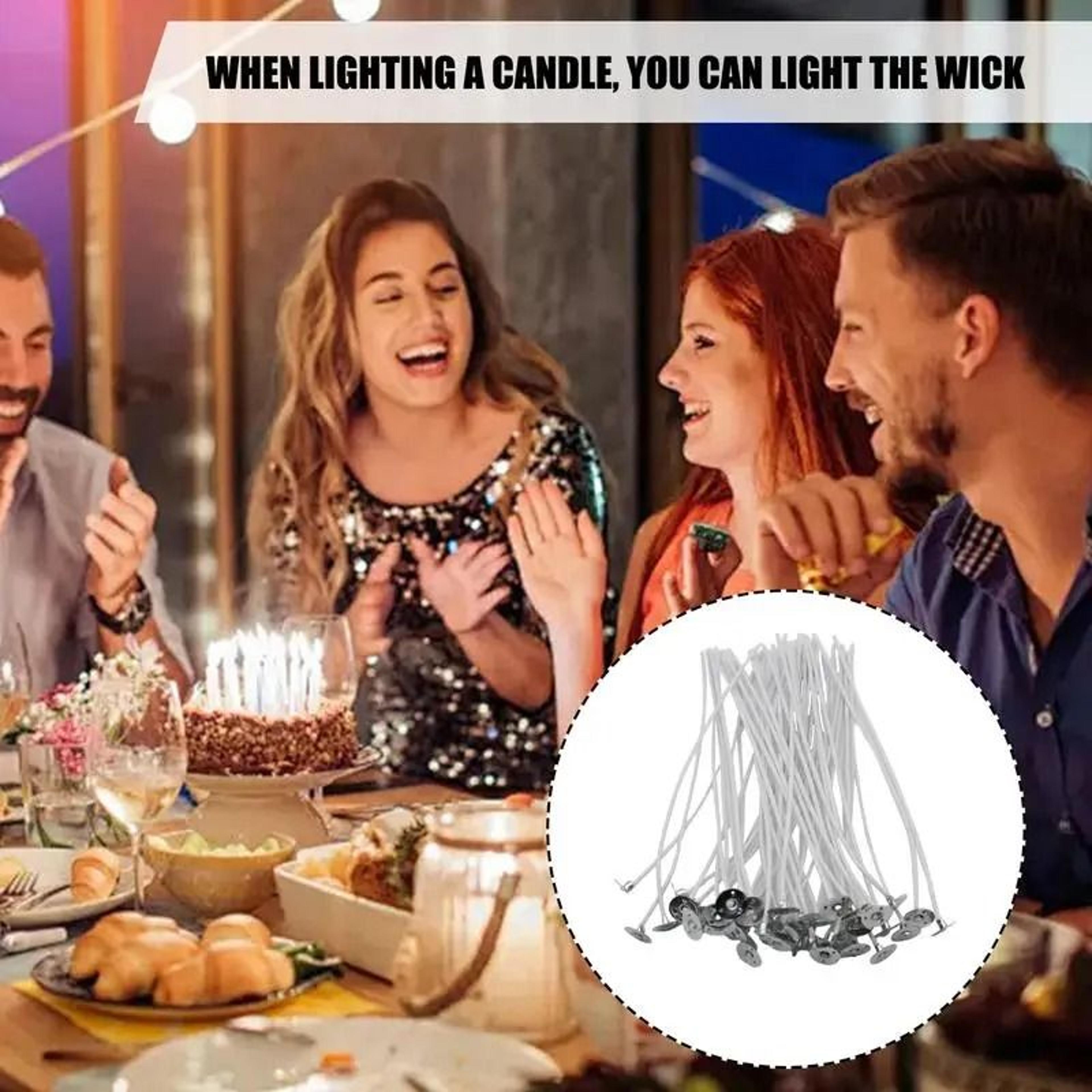 50pcs Set 40Strand Woven Cotton Candle Wicks Soy Wax Core For DIY Candle Making  Kerosene Lamps 810 3
