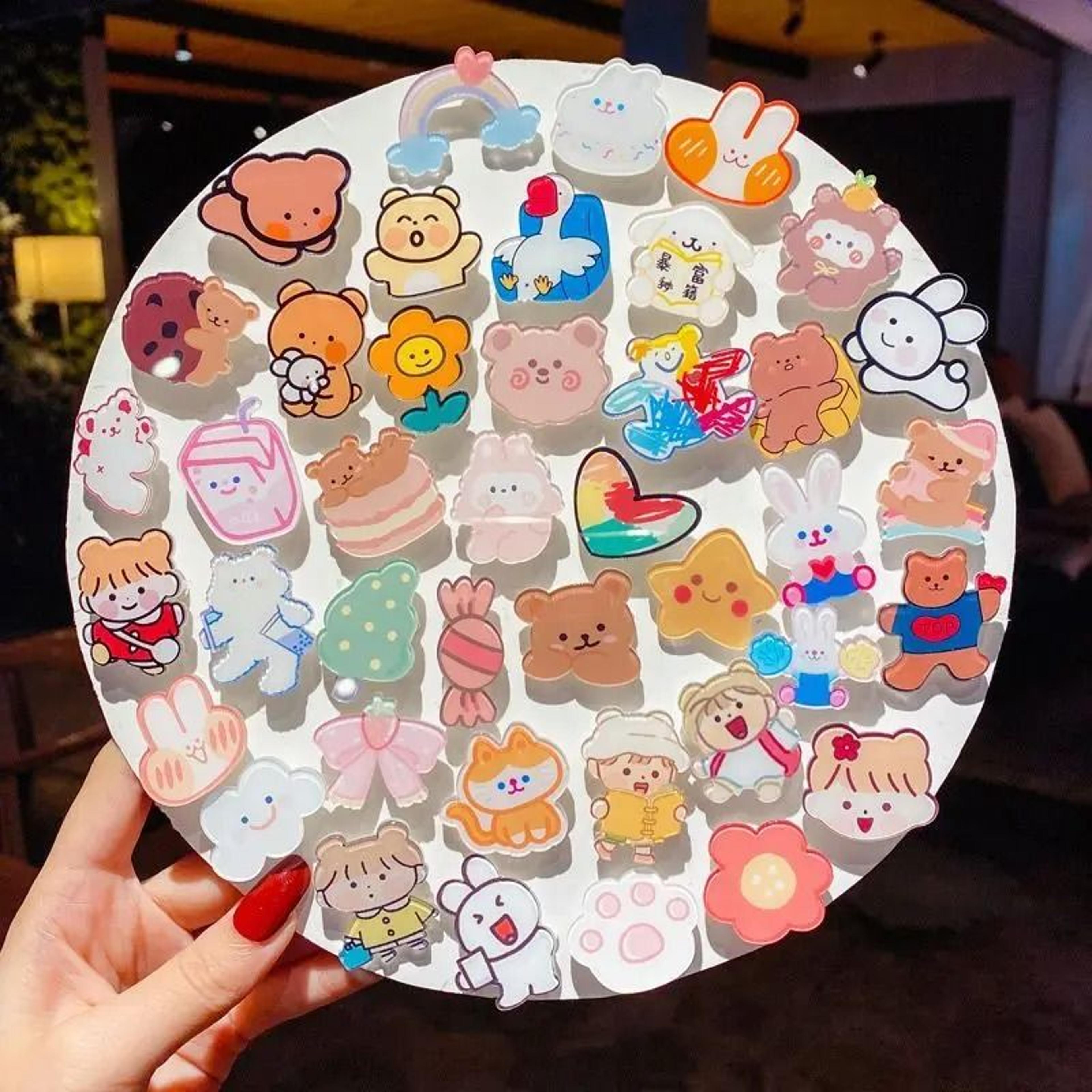 random acrylic animal cartoon badges pins personalized cute aesthetic brooches for backpacks, clothes & bags