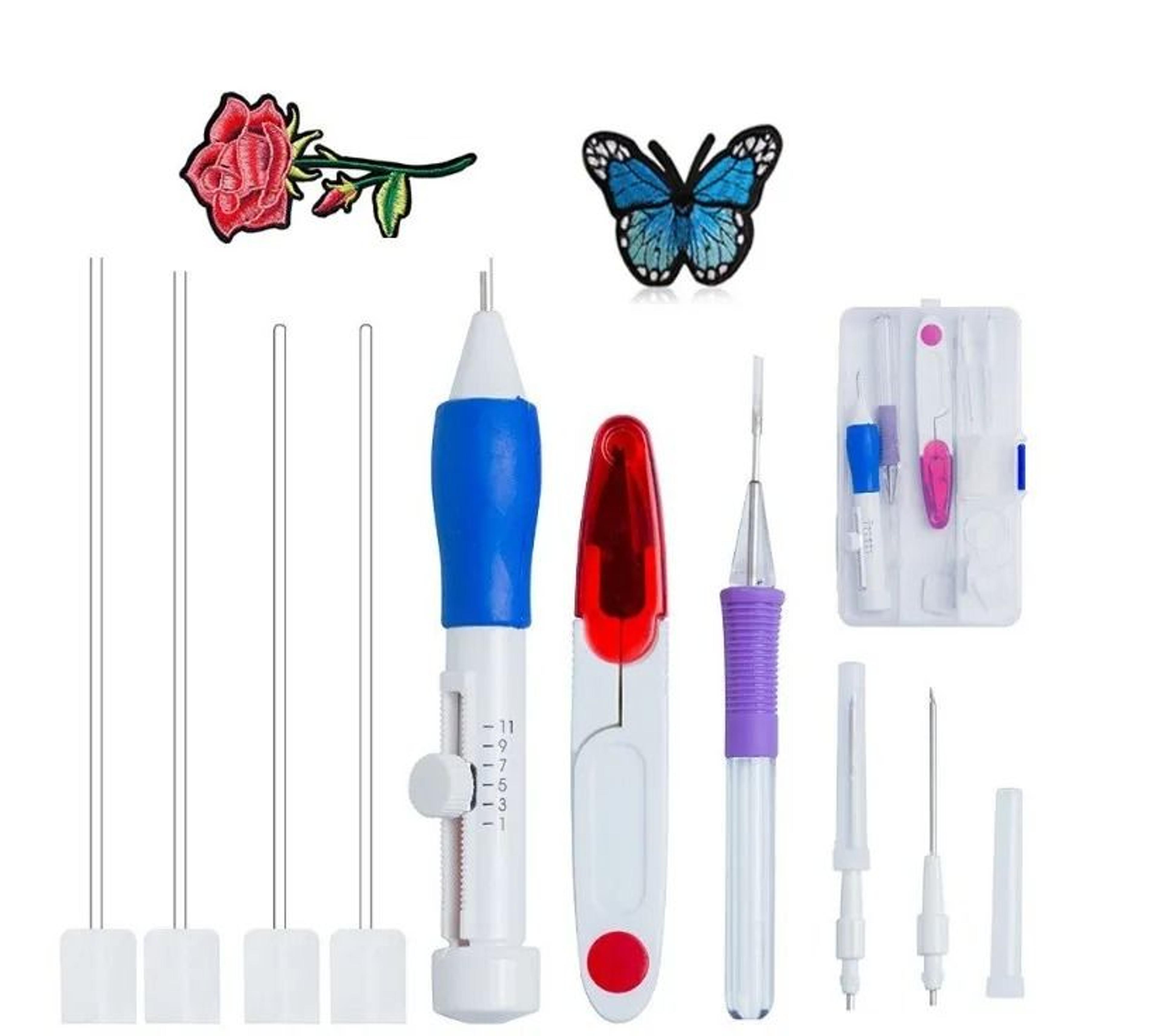 Magic DIY Hand Embroidery Pen Punch Needle Sewing Tool Kit With Colored Embroidery Threads  Knittin 12