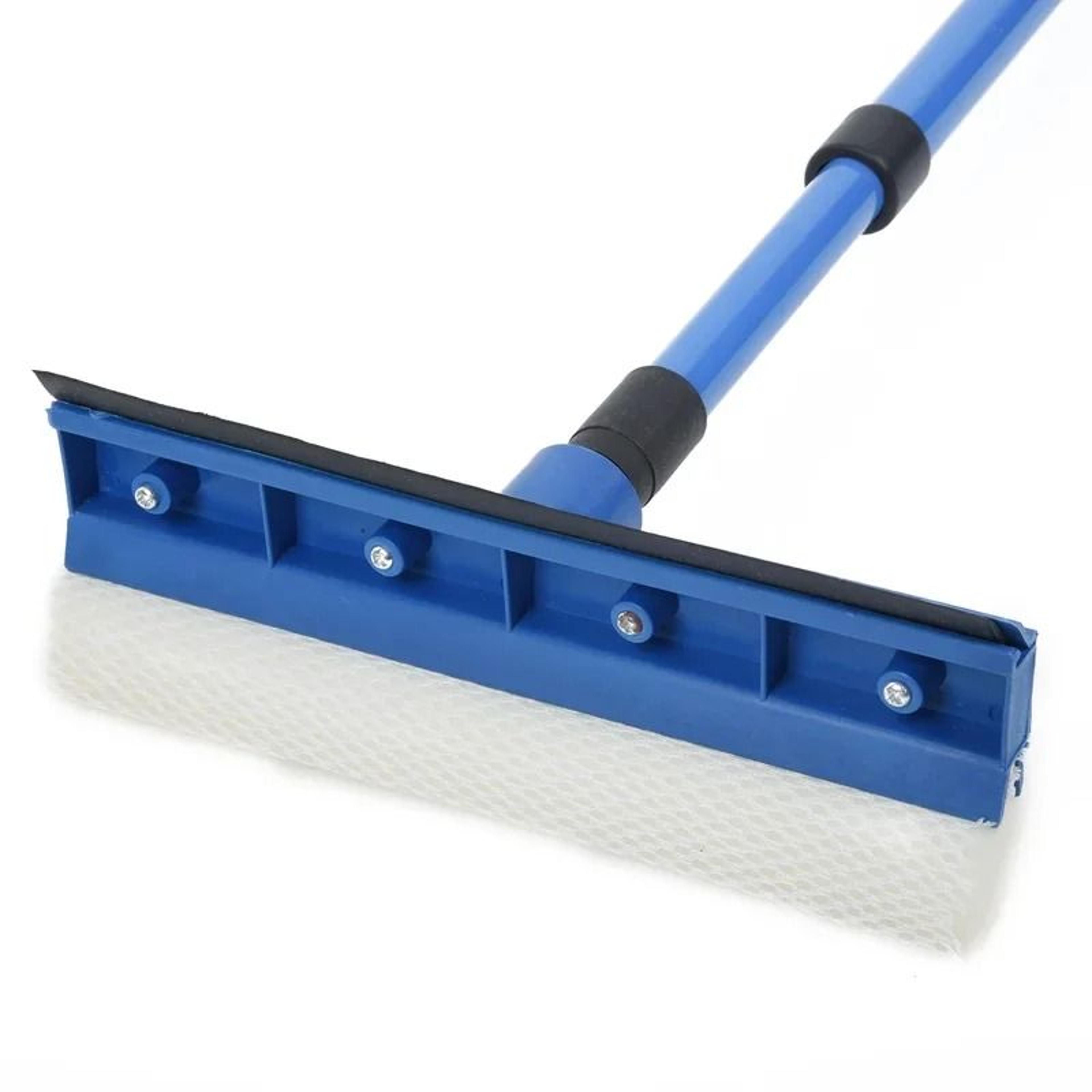 2in1 Telescopic Window Glass Cleaner Wiper With Long Handle Sponge Brush  Squeegee 3