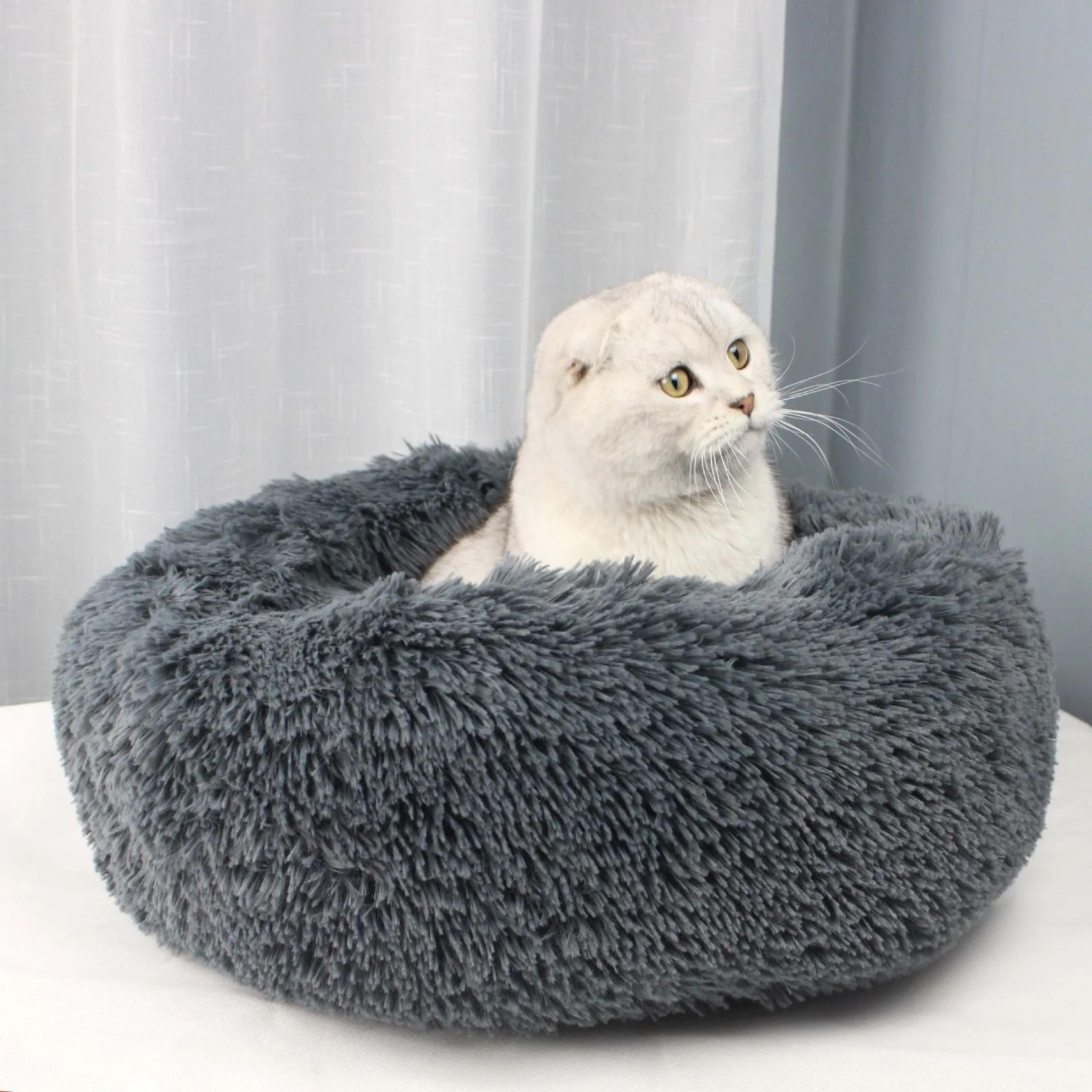 Home Plush Winter Warm Round Cat  Dog Bed Nest Detachable Washable Cushion 40cm 8