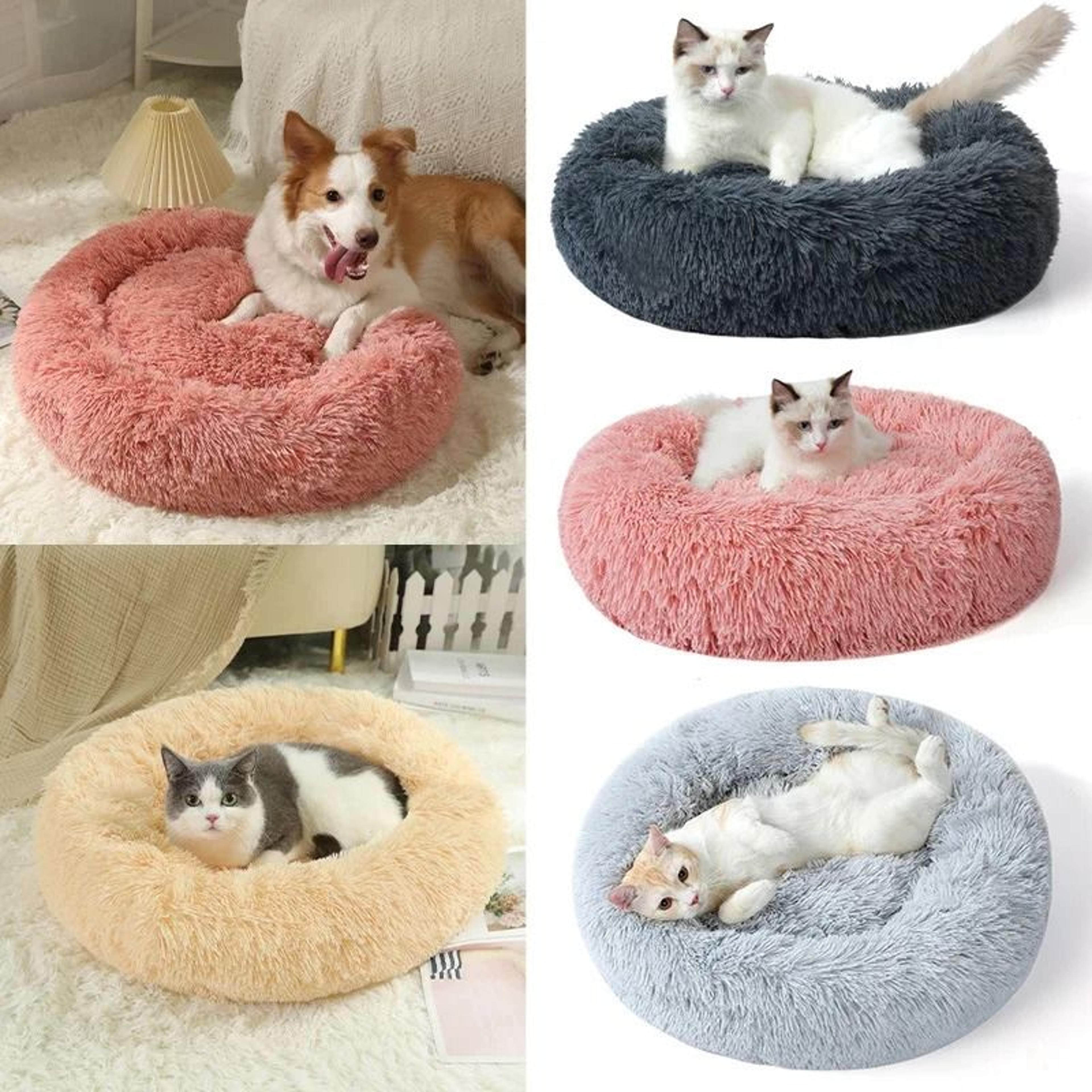 Home Plush Winter Warm Round Cat  Dog Bed Nest Detachable Washable Cushion 40cm 0