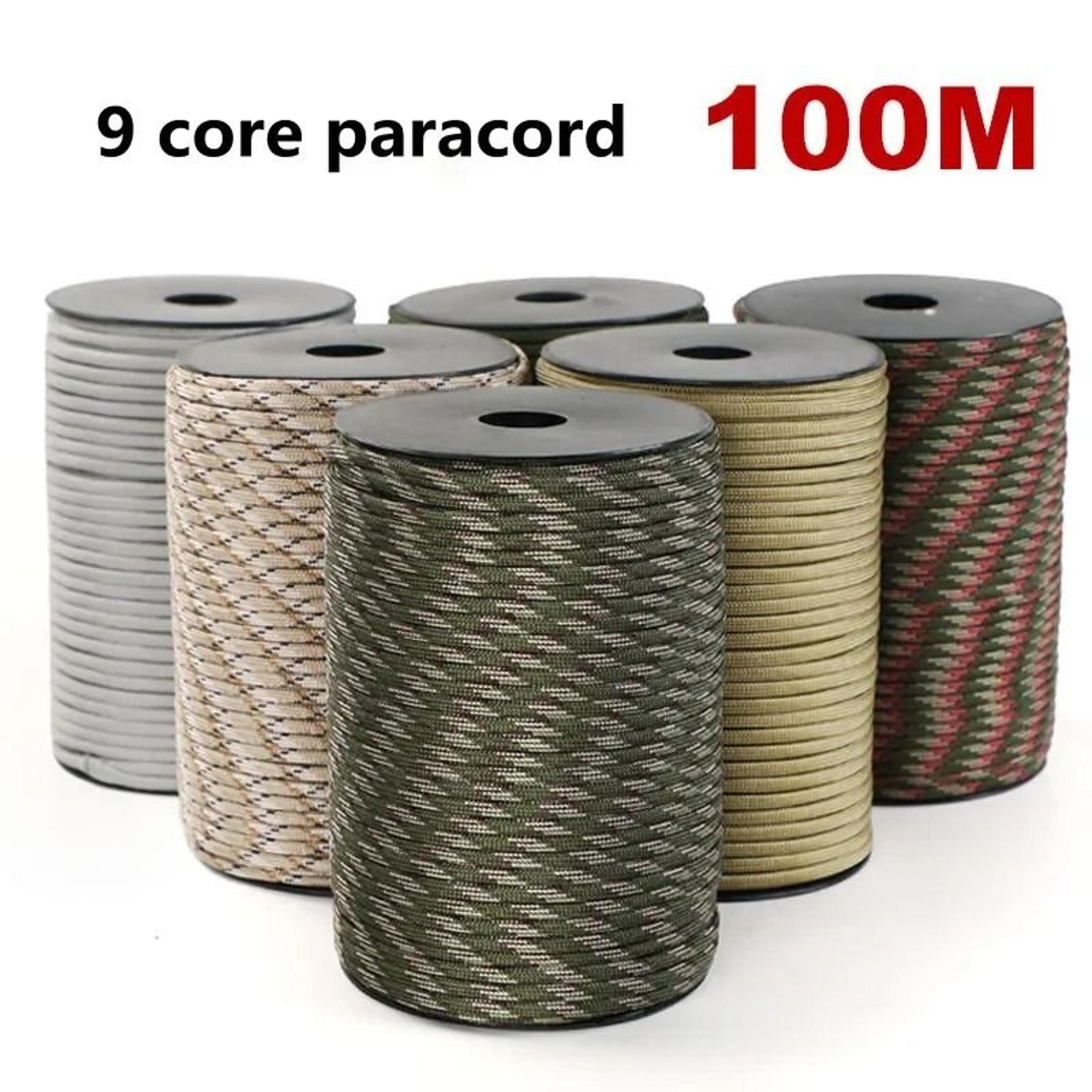 100m 550 military standard 9-core paracord rope 4mm outdoor parachute cord strap for survival & camping