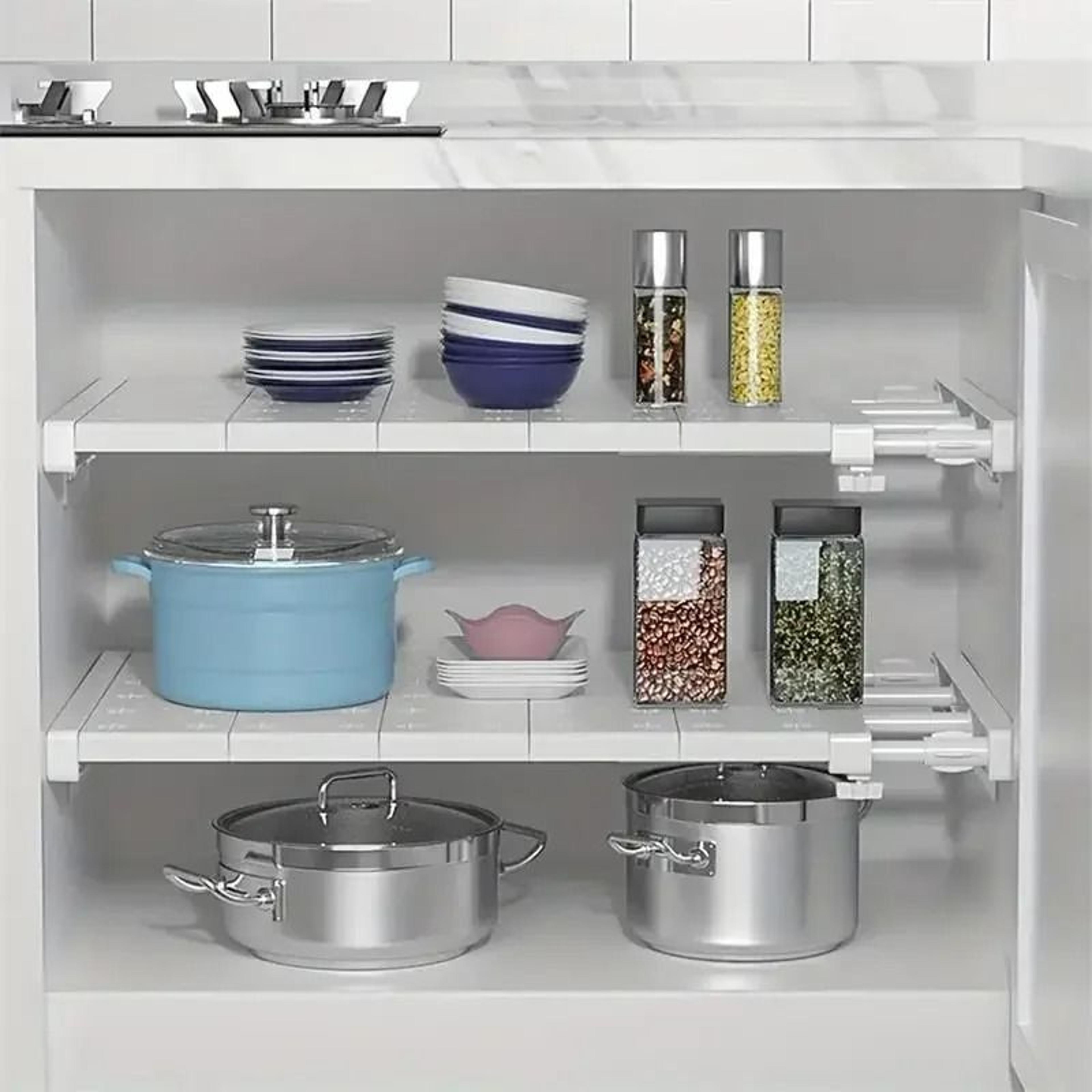 Expandable PunchFree Retractable Layer Shelf Board For Wardrobe Closet Kitchen Cabinet  Bathroom St 3