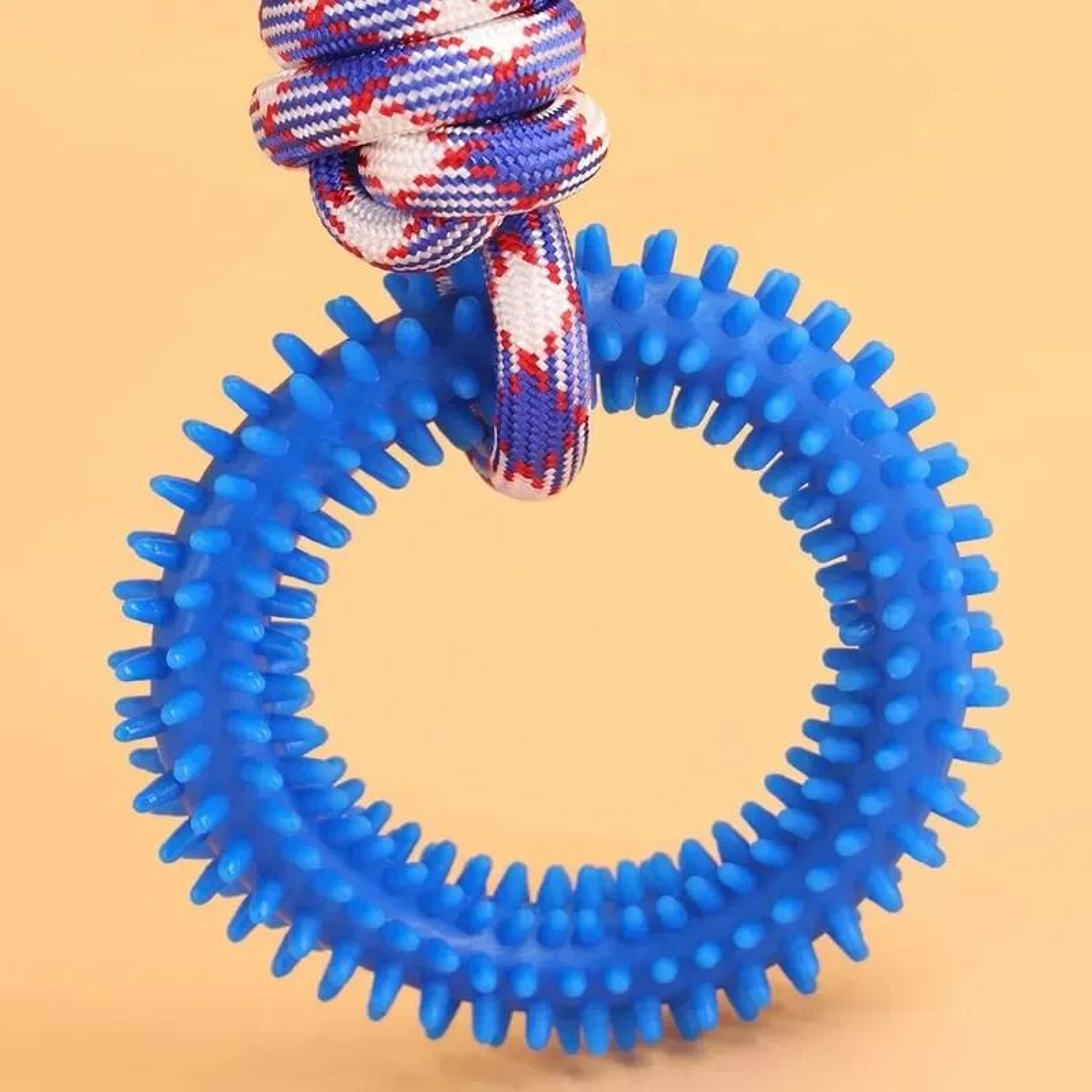 Supet Interactive Spiked Toy Ring For Dogs Rubber Teeth Cleaning  Training Ring Pet Supplies 3