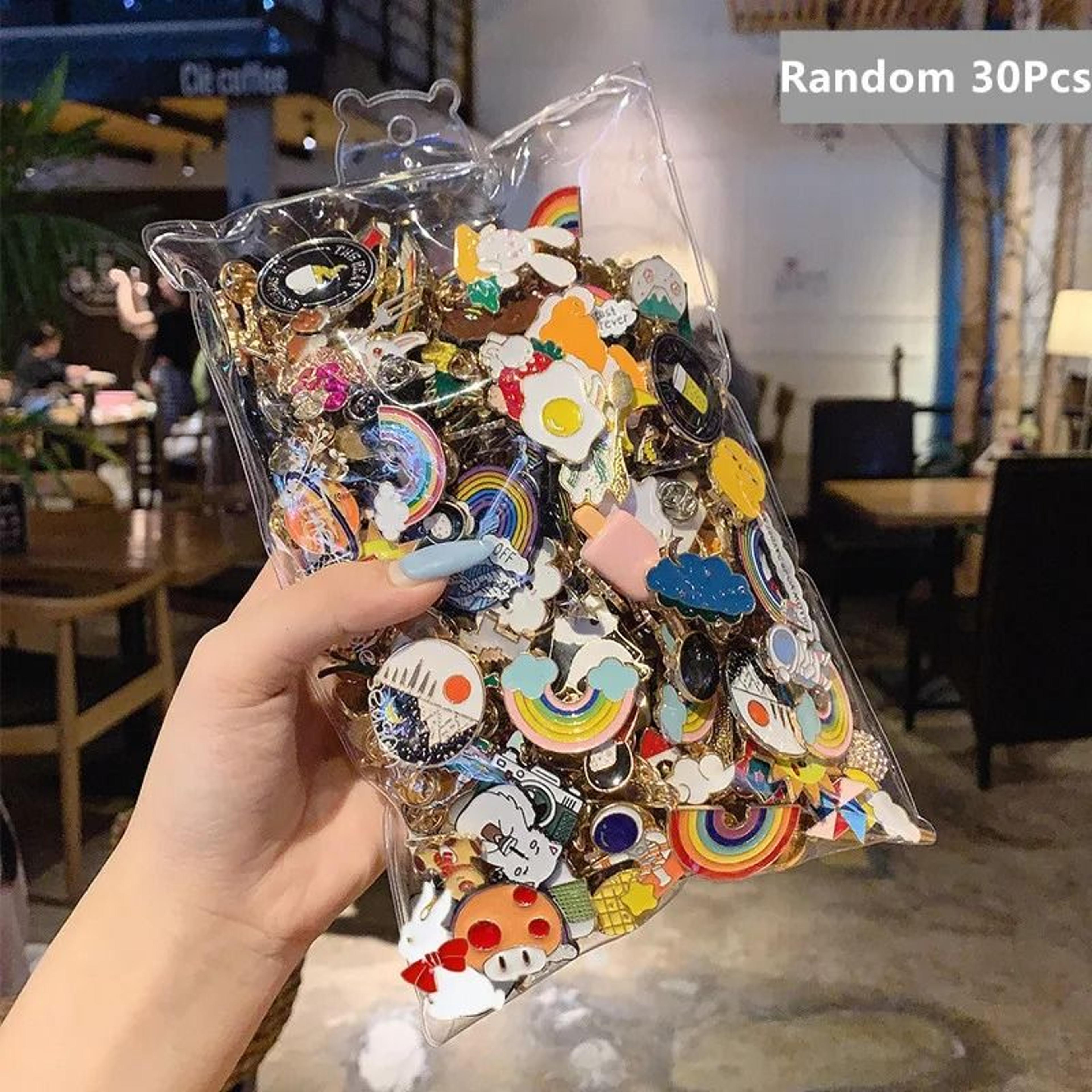 10100Pcs Cute Animal  Plant Enamel Pins Set Random Metal Badges For Backpacks Clothing  Hats 7