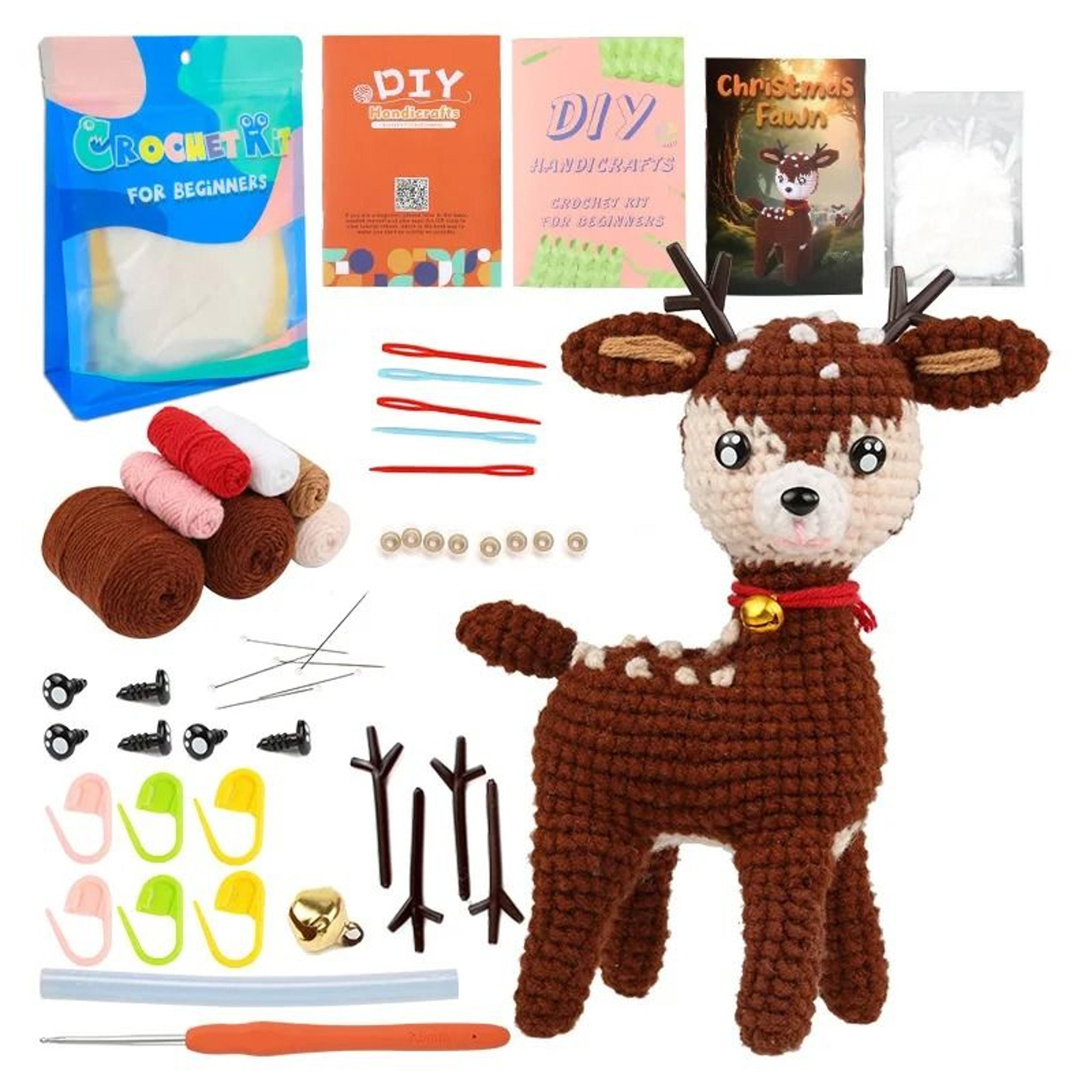 Crochet Animal Kit For Beginners With StepbyStep Video Tutorials  Complete DIY Knitting Tools Set 22