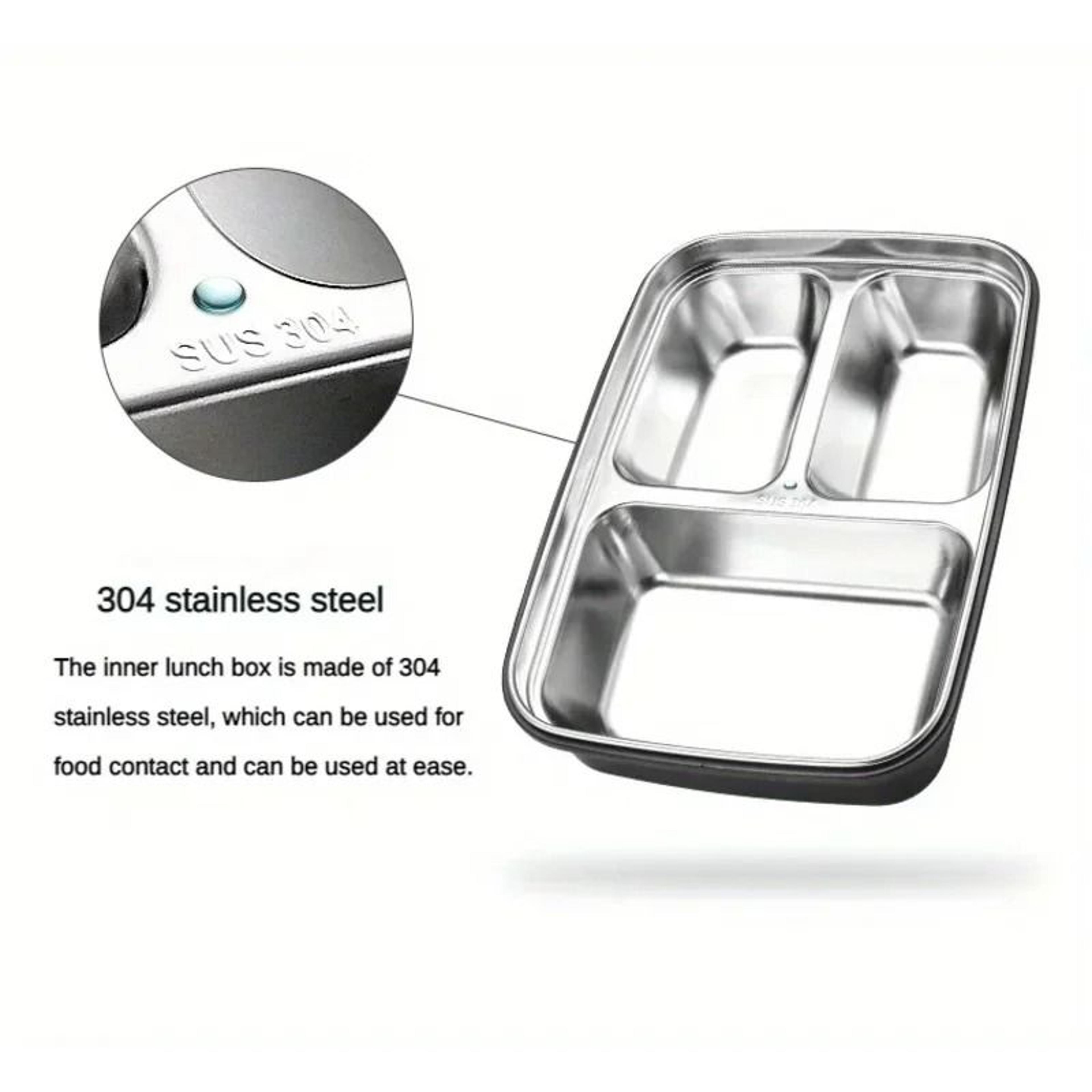 LeakProof Stainless Steel Lunch Box Bento Container With 34 Compartments For Students  Office Worke 3
