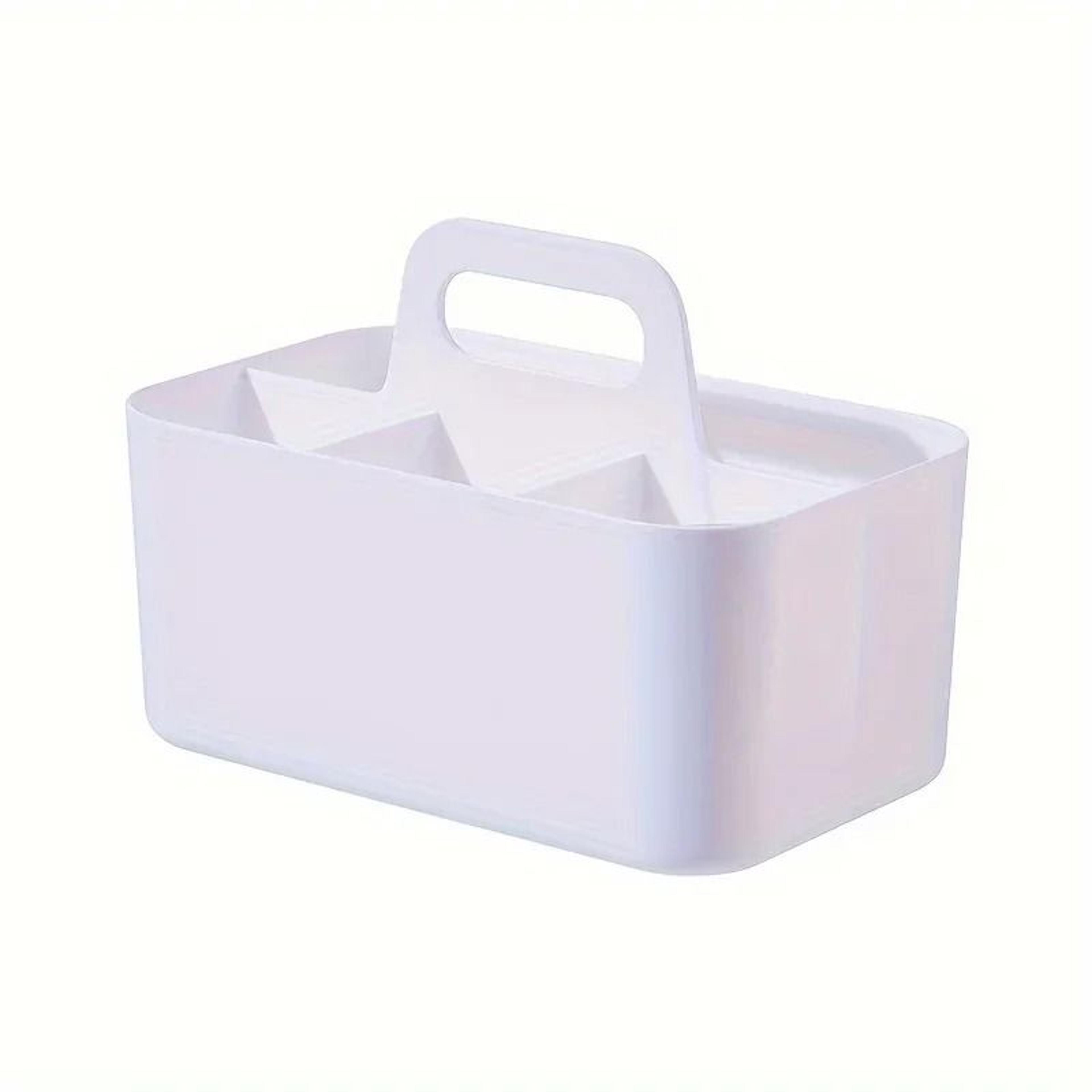 5Compartment Portable Plastic Storage Basket With Handle Desk Organizer For Office  School Supplies 6