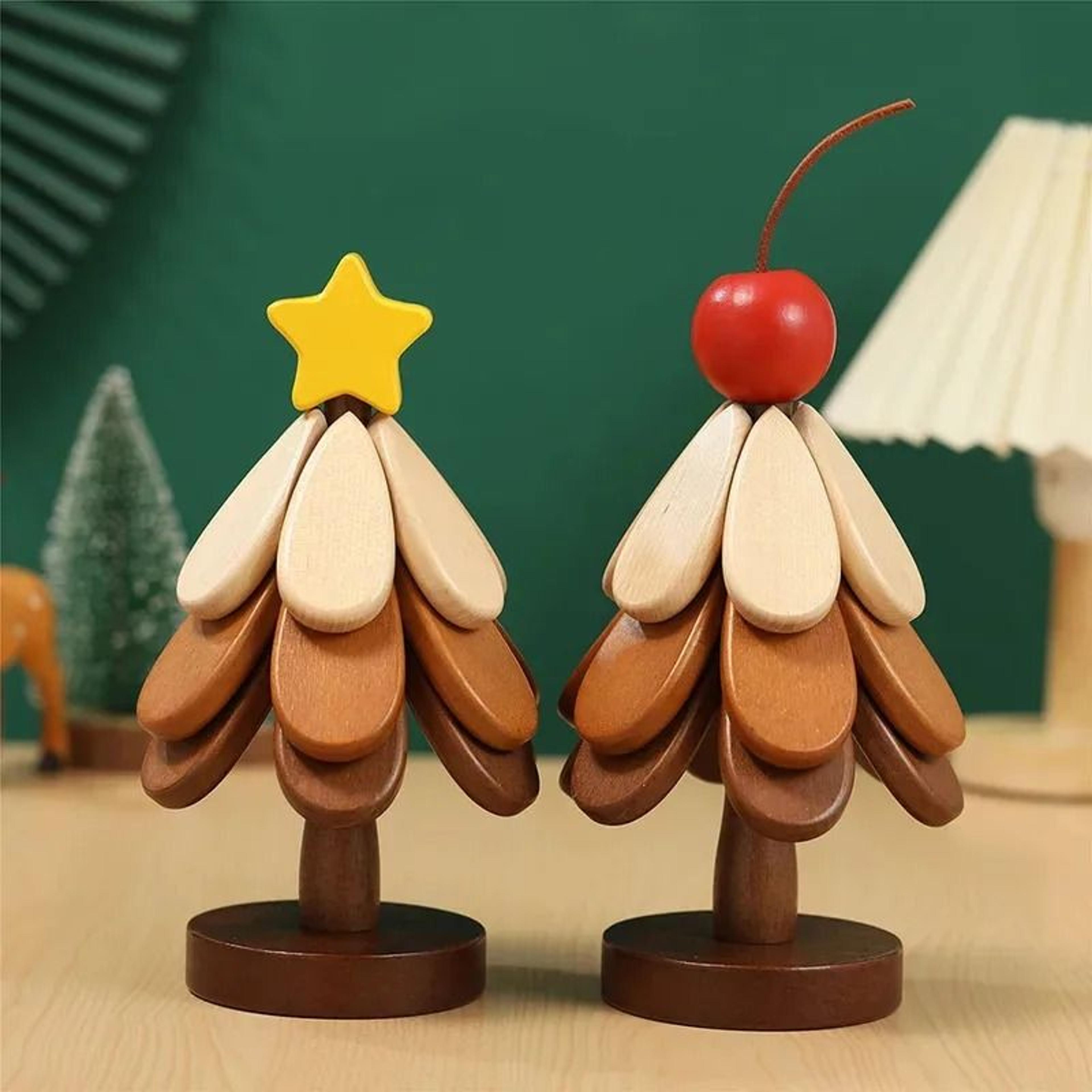 Tree Shape Wooden Insulation Mat Set Solid Wood AntiScalding Coaster  Pot Trivet Set 5
