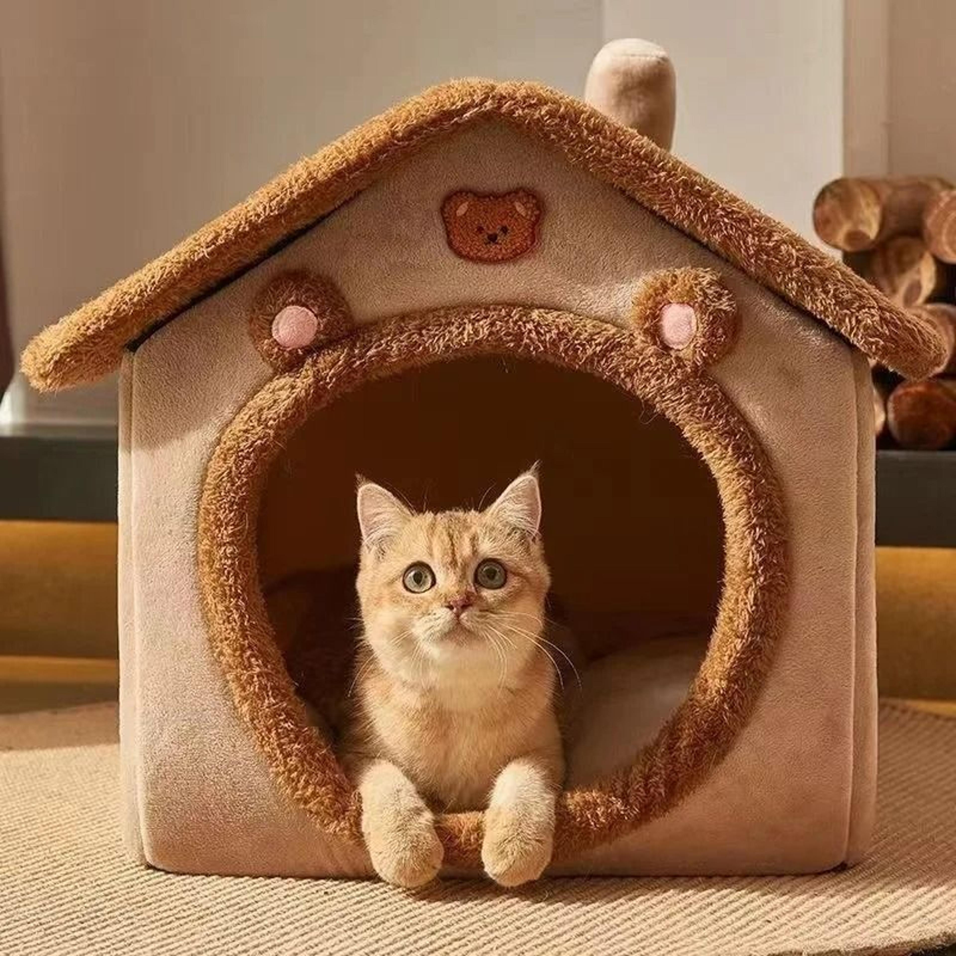 foldable pet house removable washable cat cave & puppy sofa bed for extra small dogs & cats