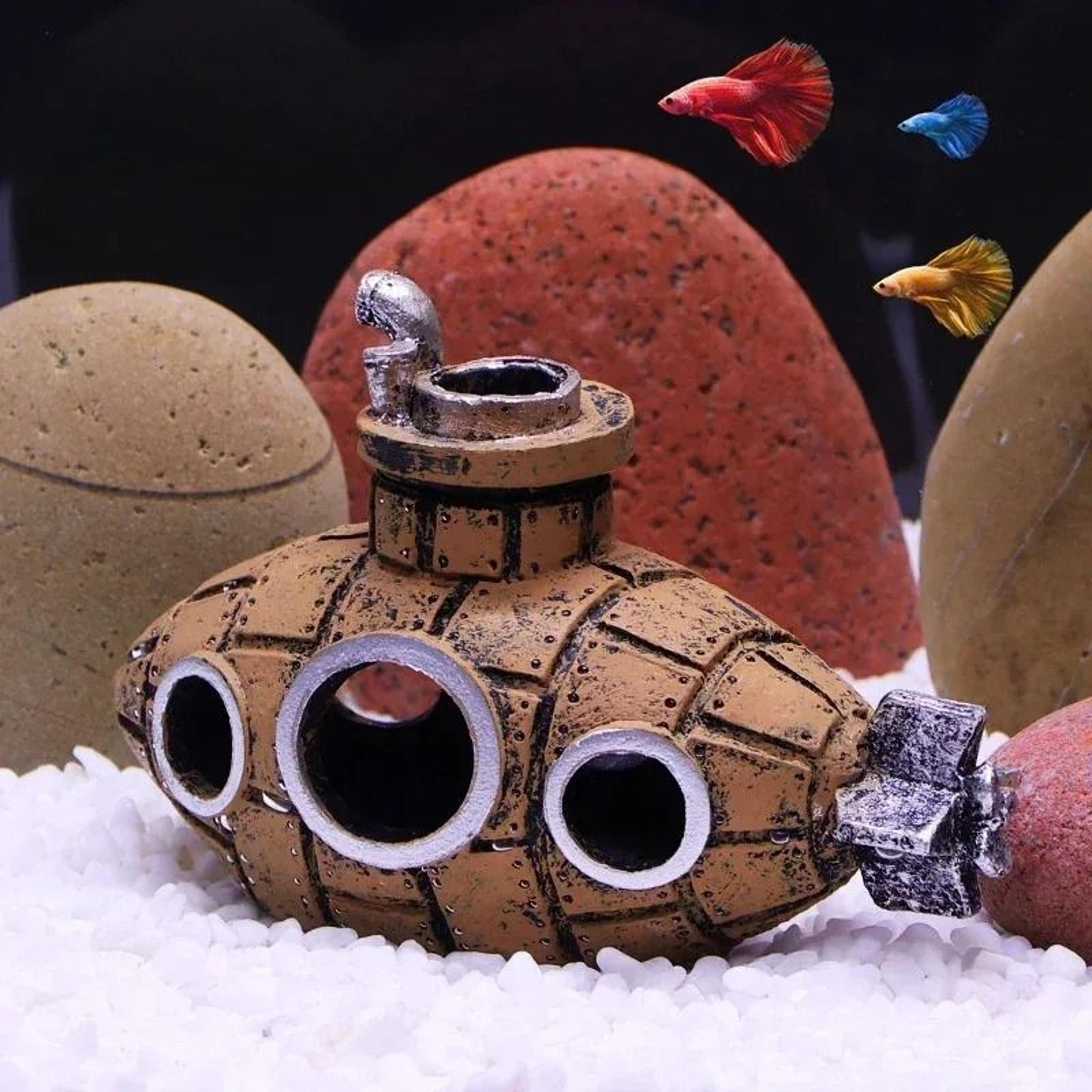 Resin Submarine Aquarium Ornament Fish Tank Decoration  Shrimp Shelter Cave 1