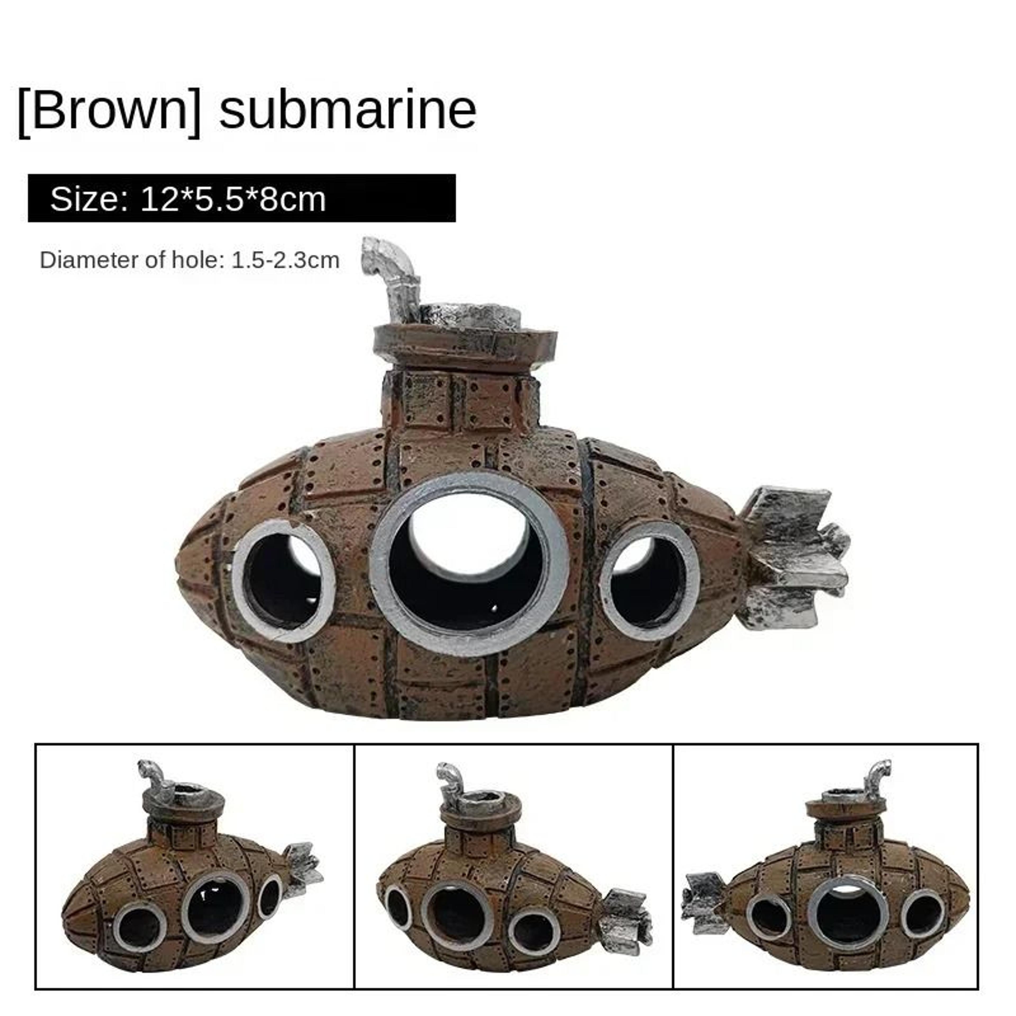 Resin Submarine Aquarium Ornament Fish Tank Decoration  Shrimp Shelter Cave 6
