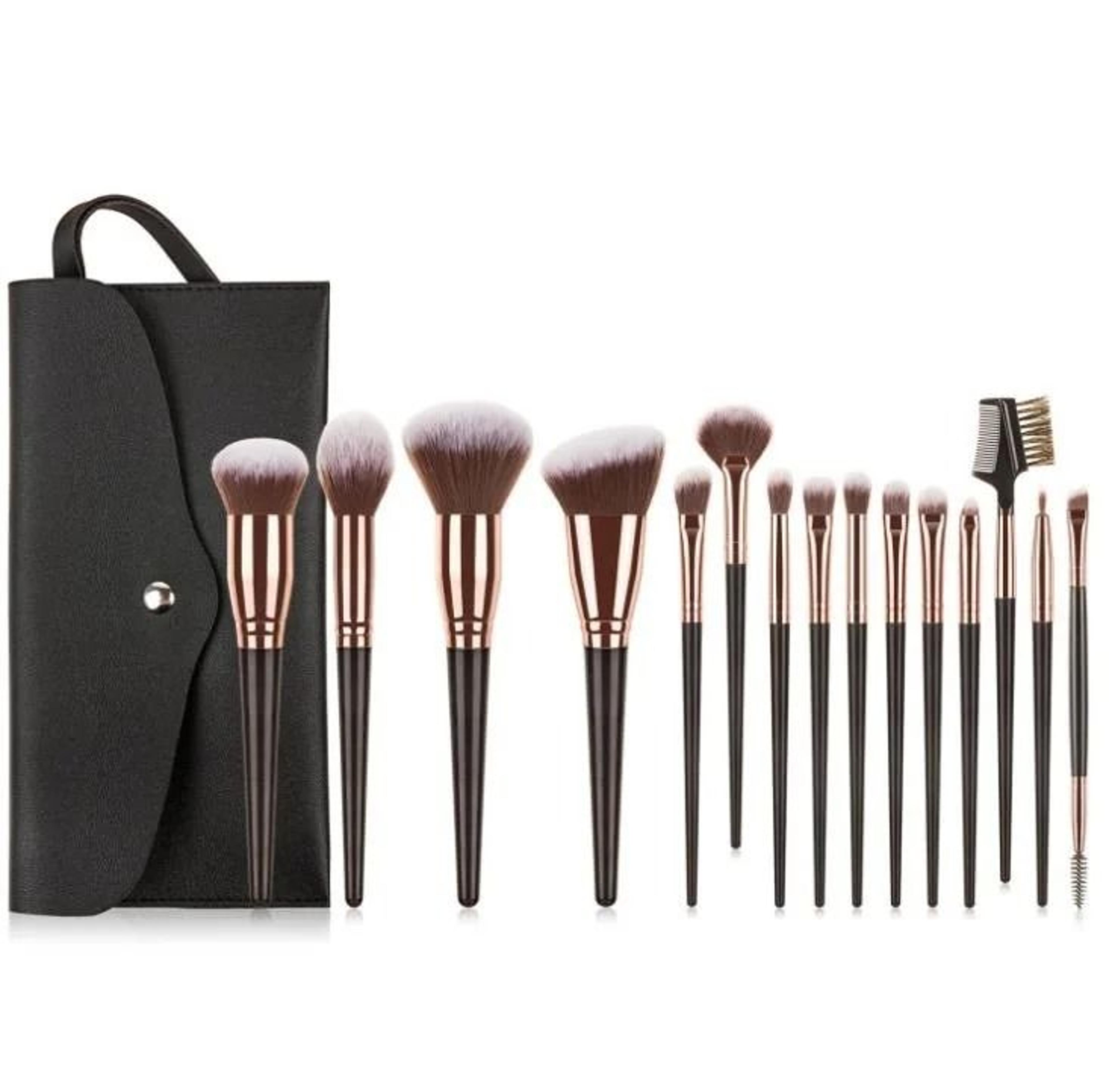 Hot Champagne Makeup Brushes Set Premium Foundation Powder Blush Eyeshadow Kabuki Beauty Tool Kit 11