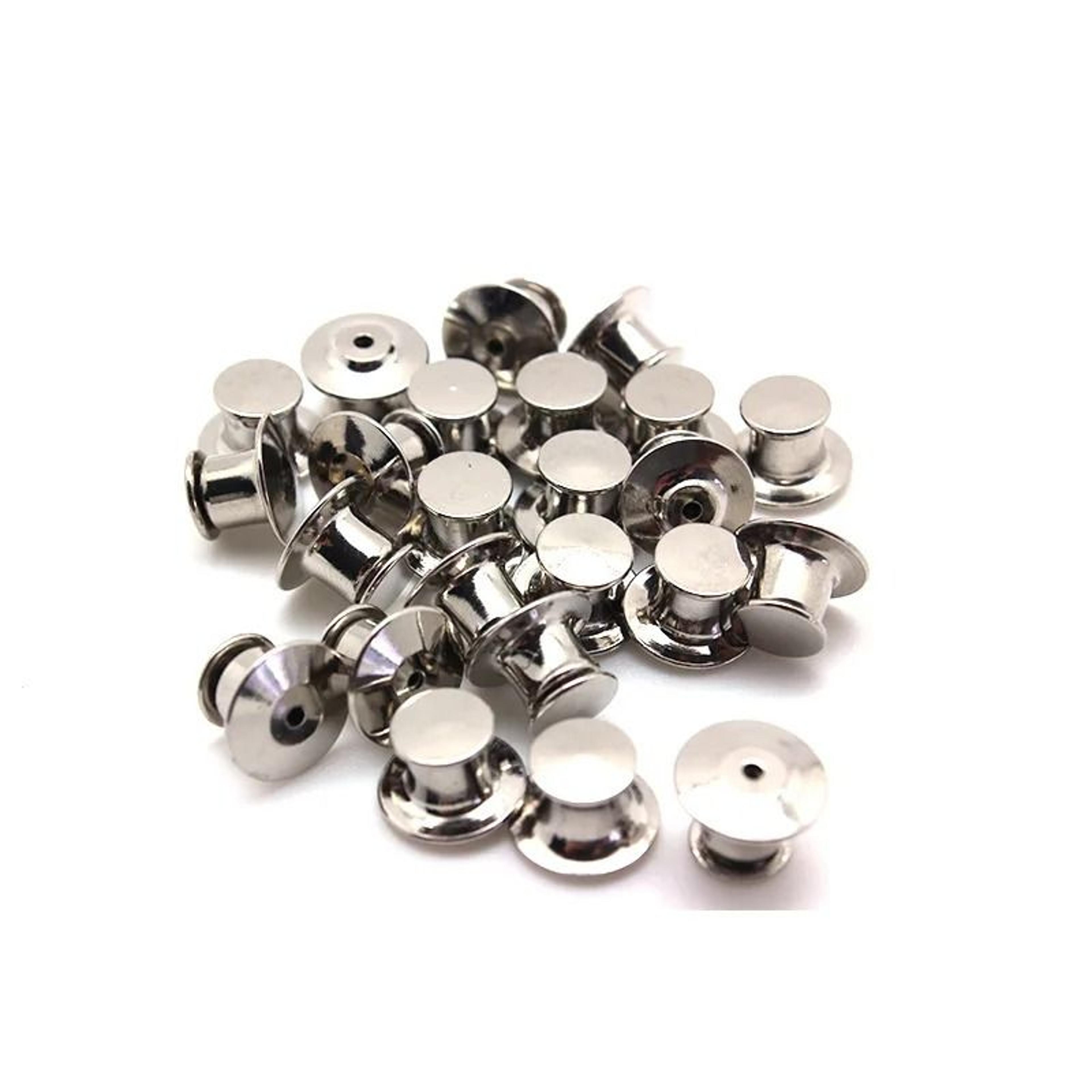 10/30/50 pieces metal locking pin backs clasp keepers replacement for enamel pins & badges