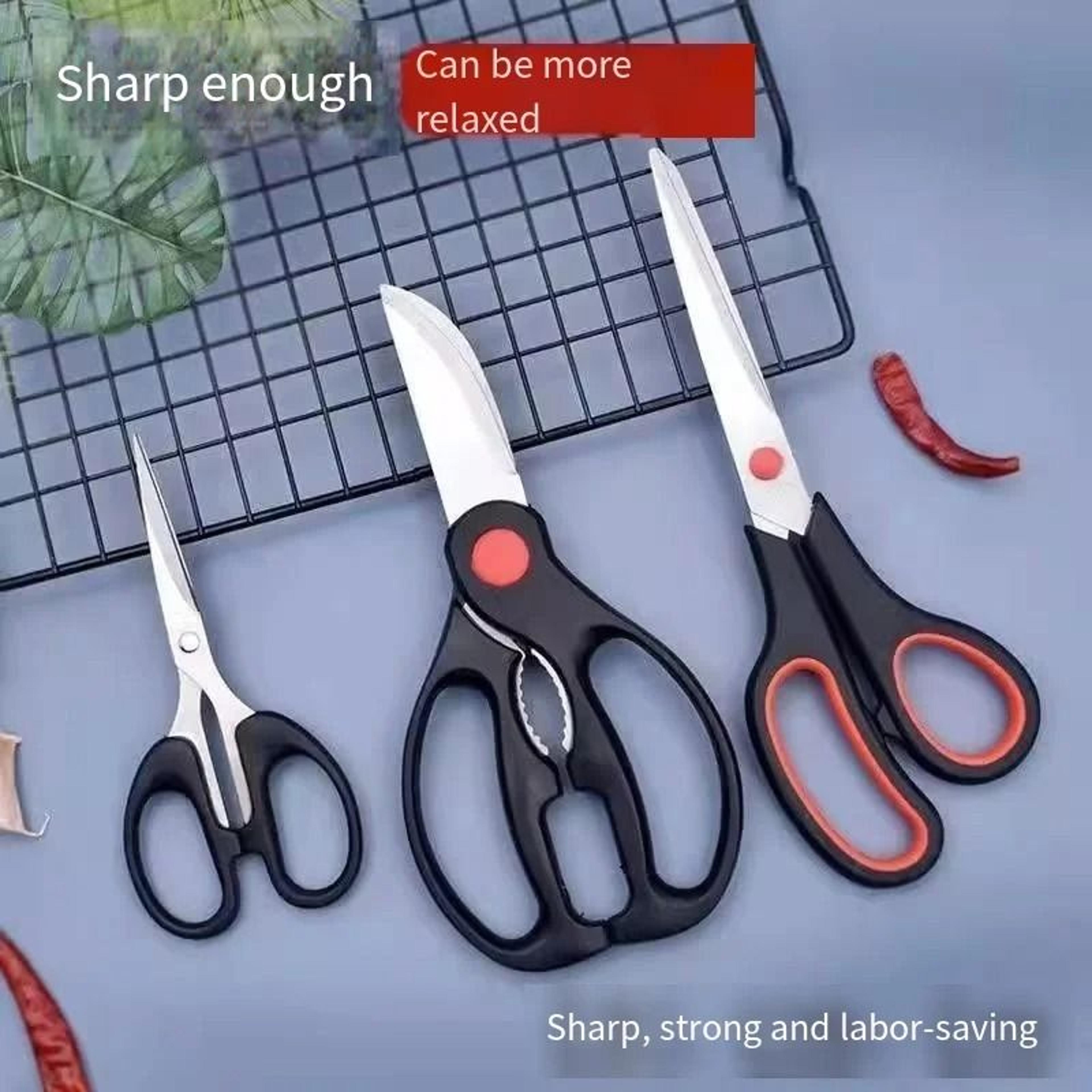 3Piece MultiFunctional Stainless Steel Kitchen Scissors  Chicken Bone Shears Set 0